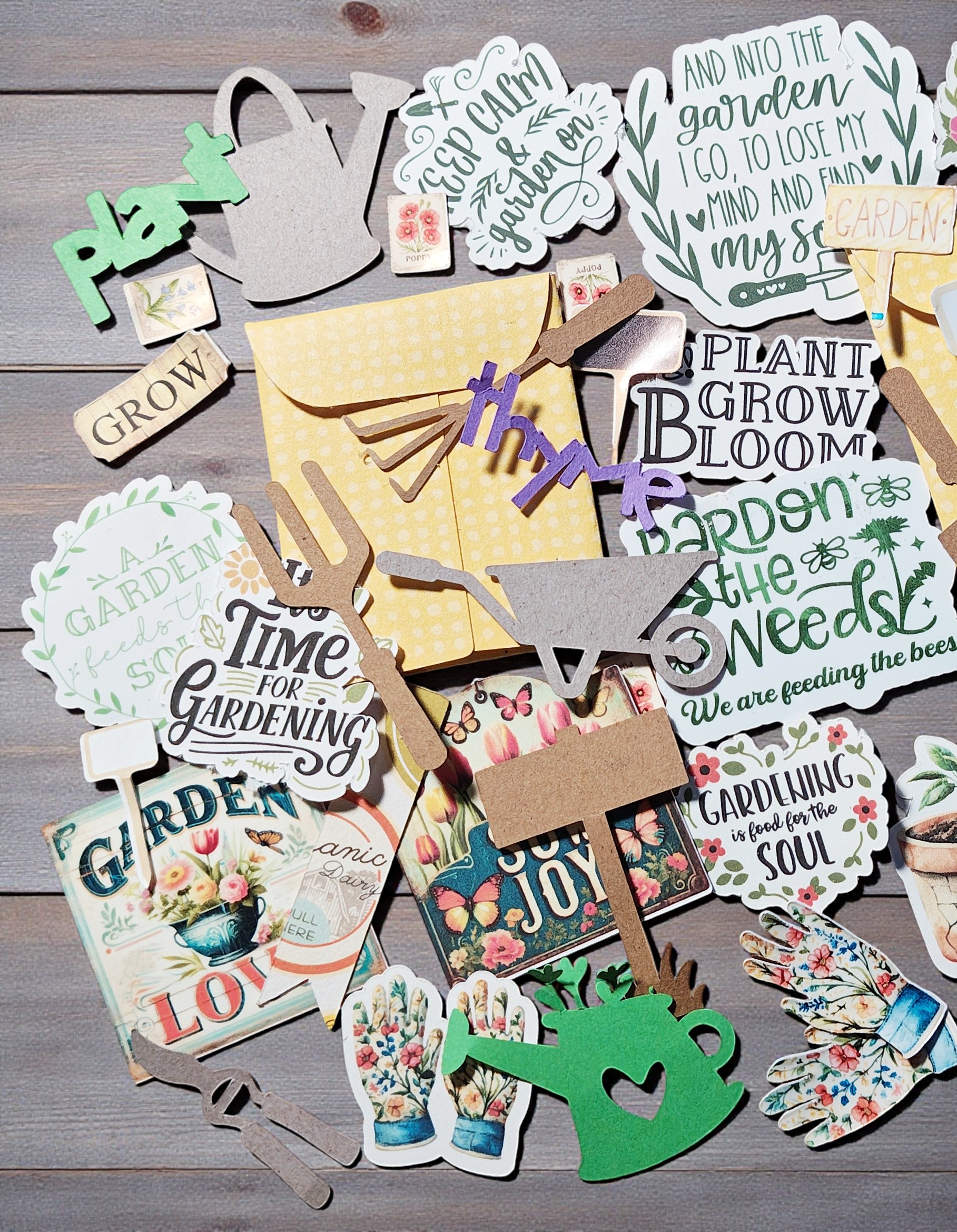 Garden Theme Papercraft Ephemera