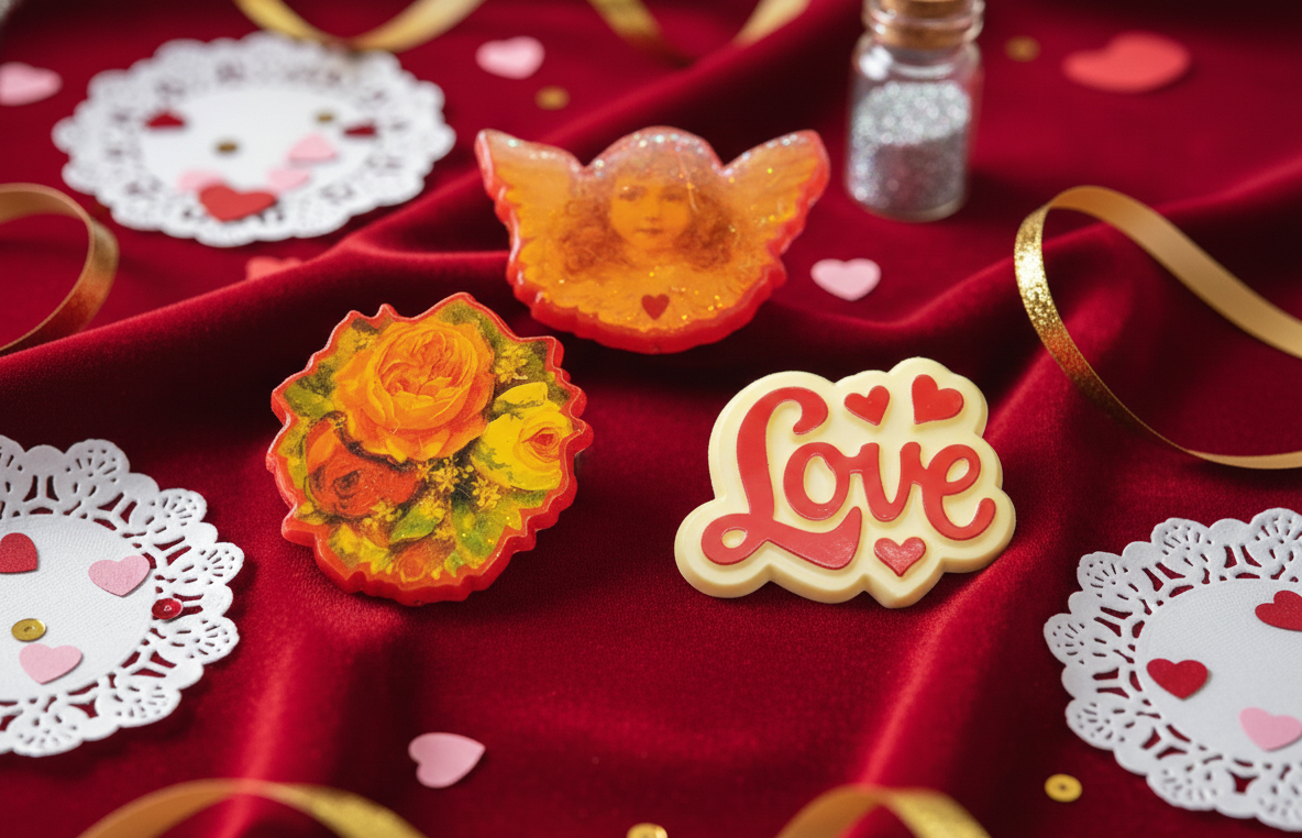 1989 Hallmark Valentine's Day Cupid, Flowers, Love Pin Lot 