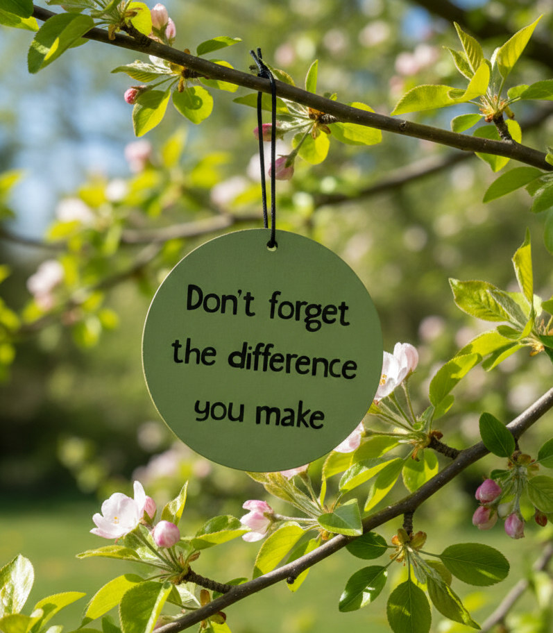 Personalized Never Forget the Difference You Make Inspirational Ornament