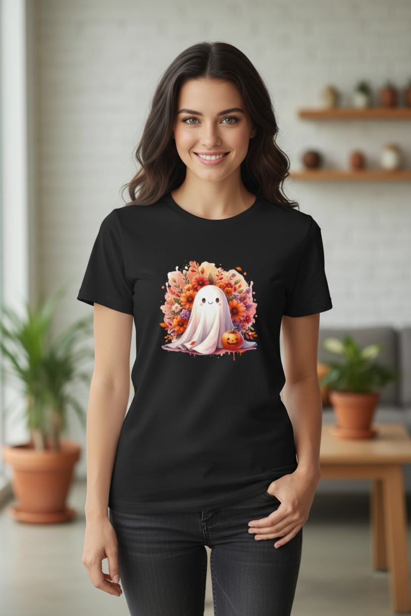 Whimsical Floral Autumn Ghost Shirt