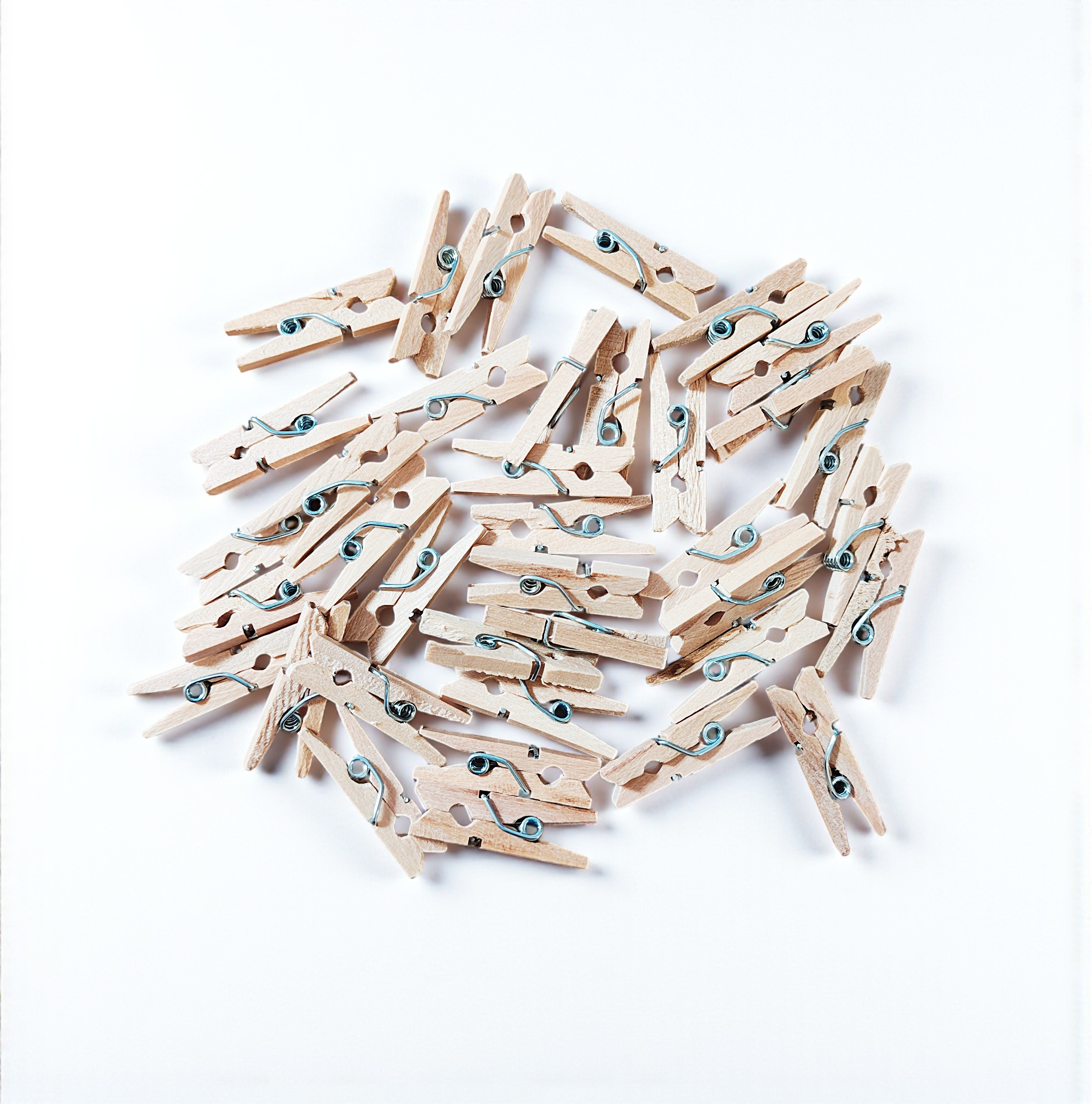 Bulk 50 Small 1 inch Natural Wood Craft Miniature Clothespins