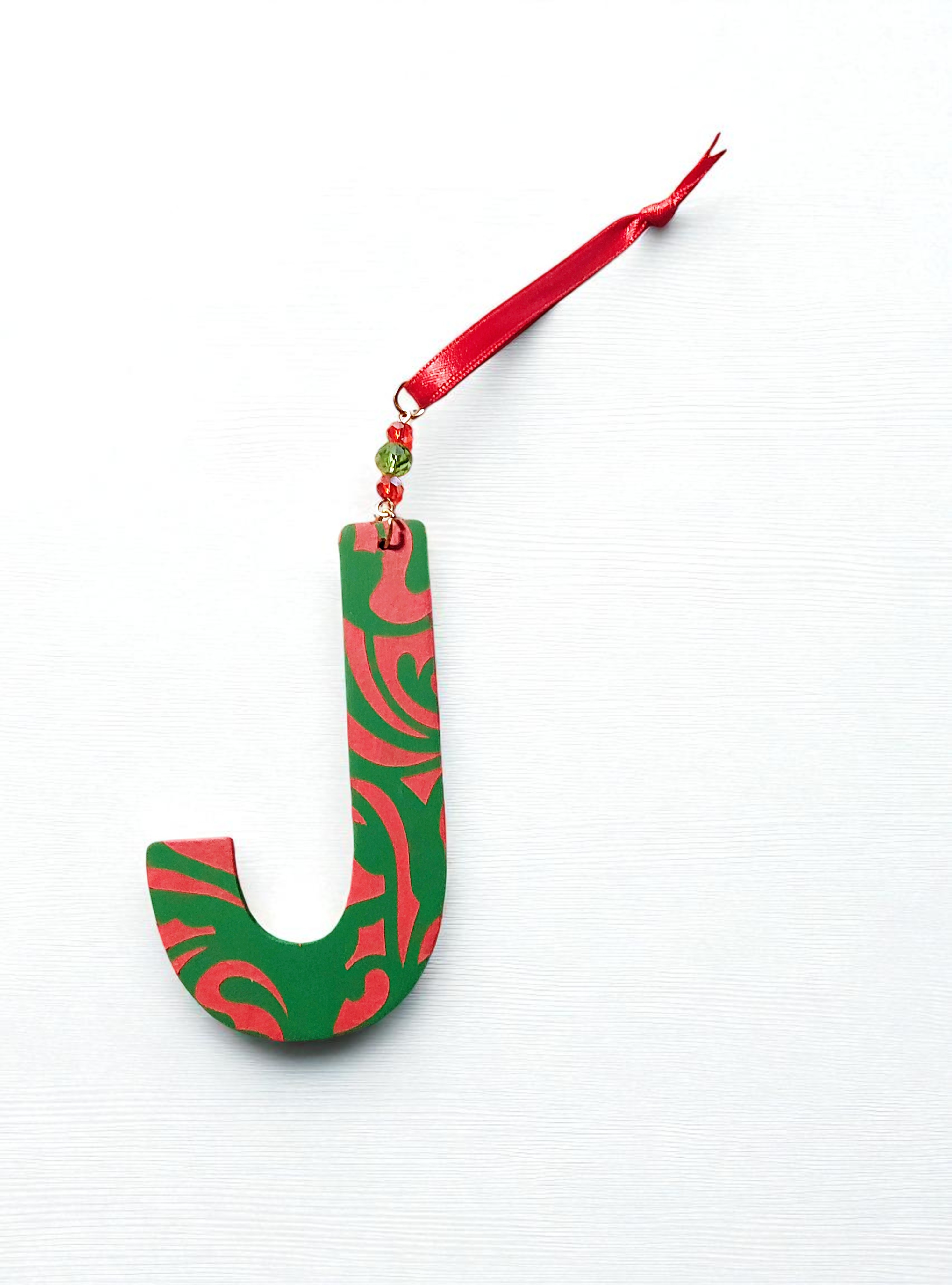 Personalized Wooden Letter Initial J Ornament