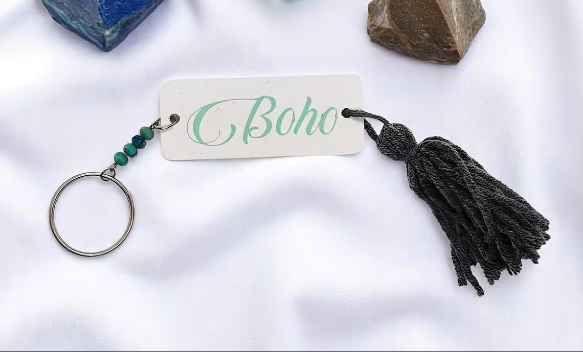 Boho Spirit Beaded Tassel Key Ring 