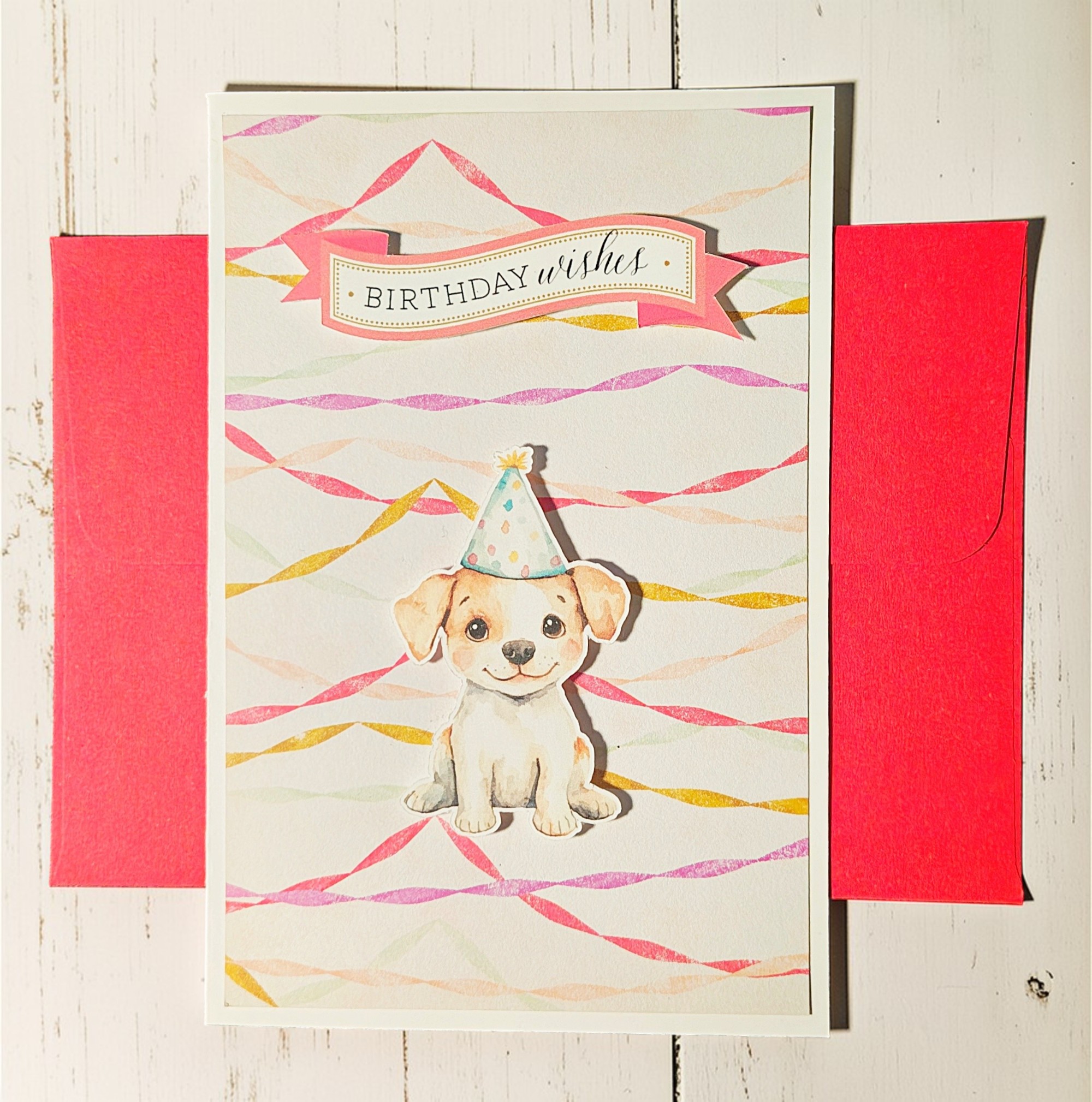 Cute Puppy Birthday Wishes Handmade Greeting Card