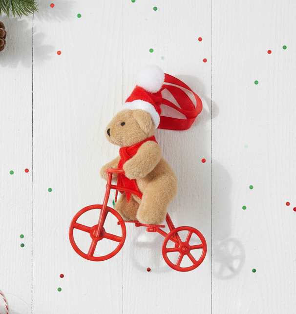 Teddy Bear on Tricycle Holiday Ornament