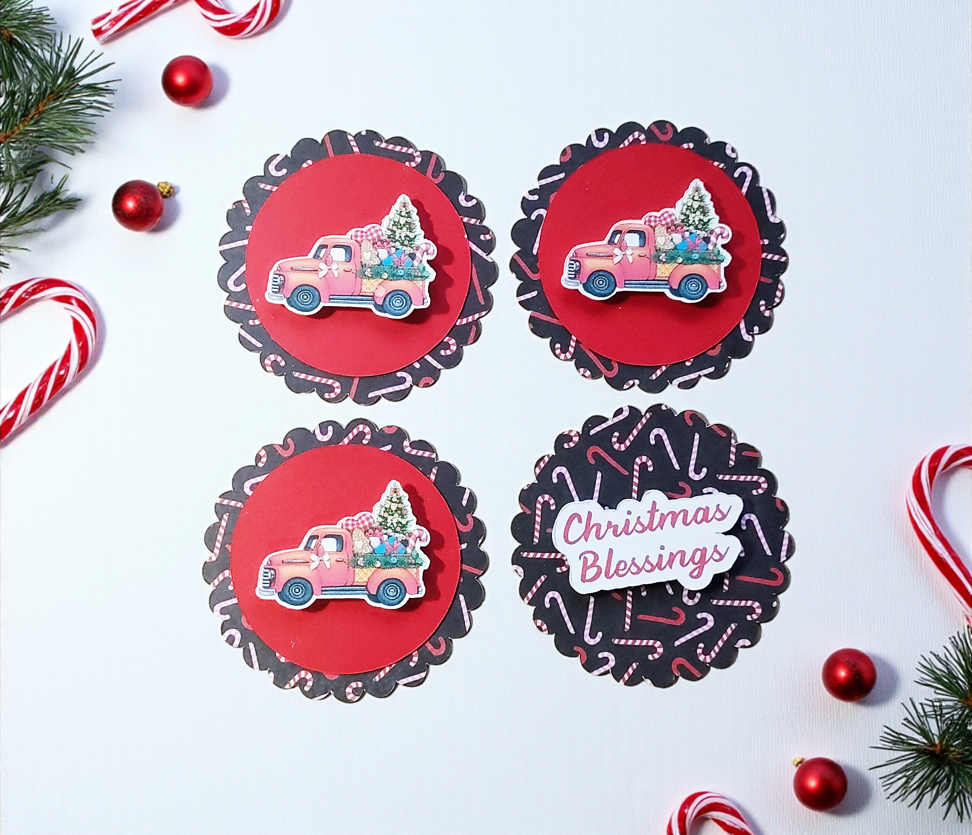 Handmade Christmas Blessings Truck Tag Embellishments