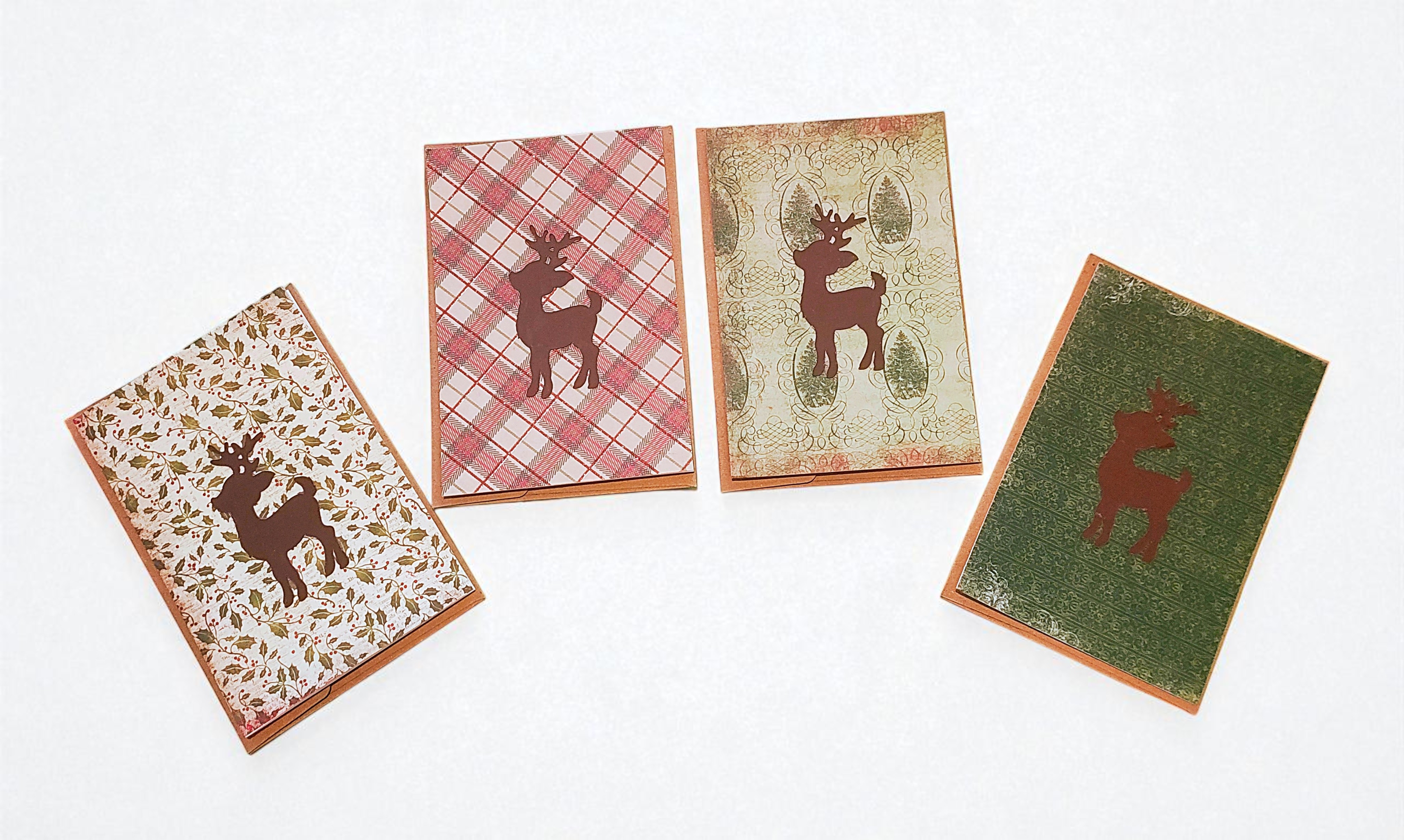 Festive Reindeer Christmas Greeting Card - Set of 10