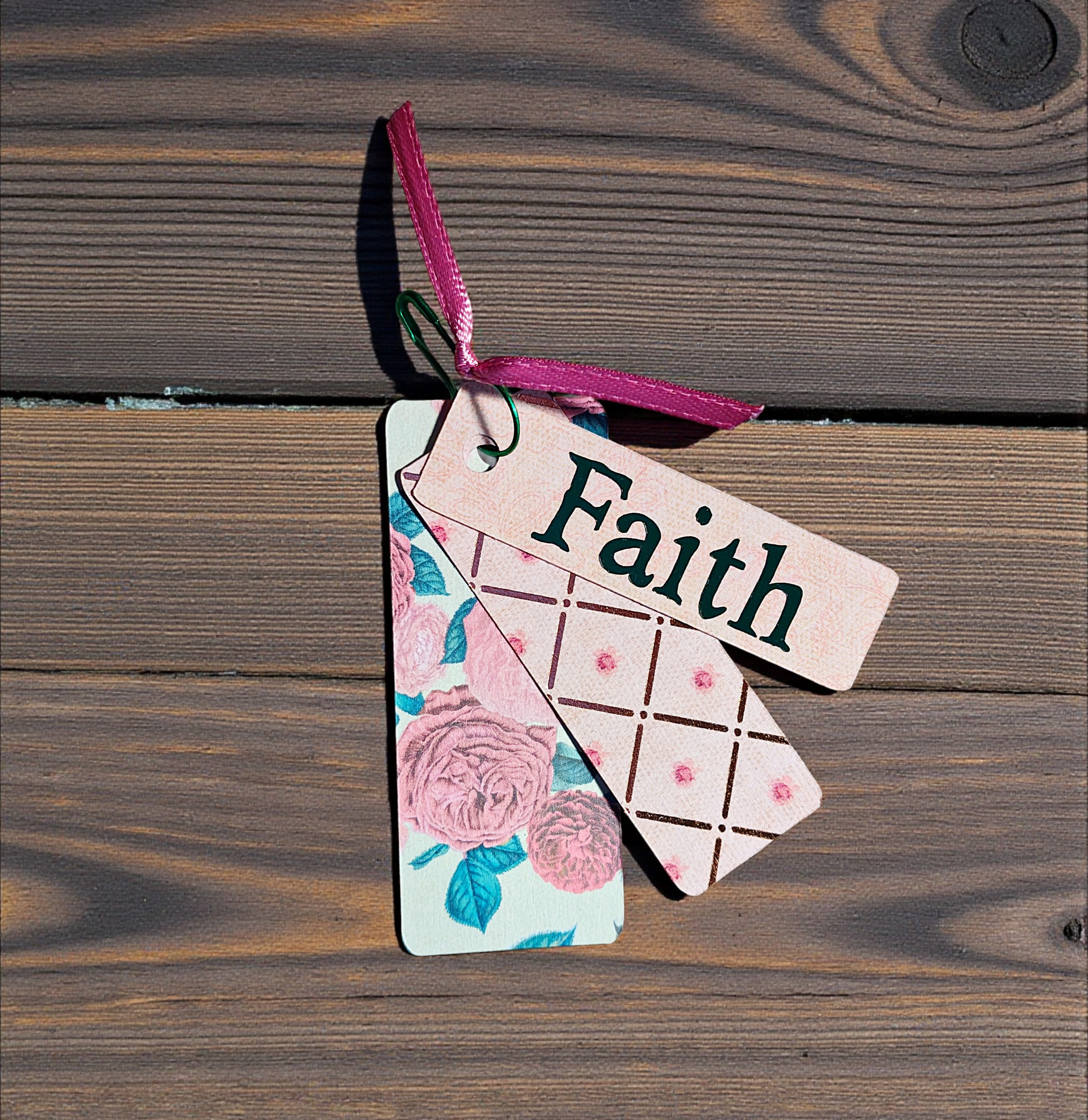 Inspirational Shabby Chic Pink Junk Journal Tags Ephemera - Set of 5