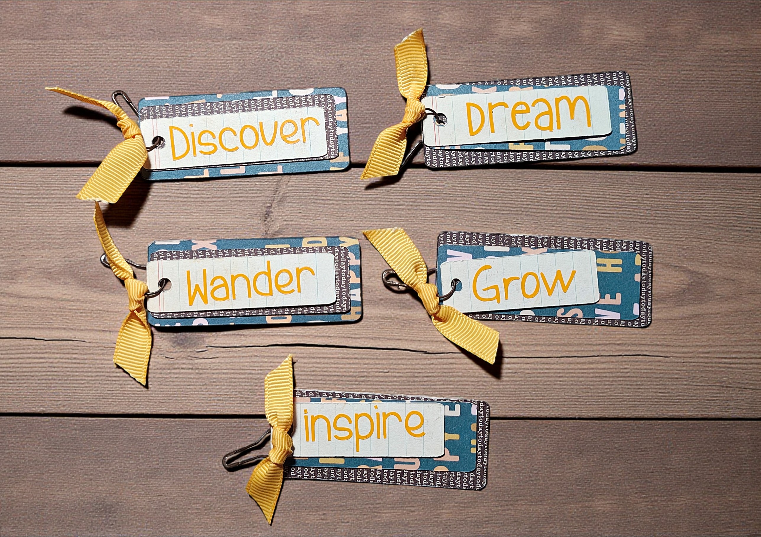 Inspirational Shabby Chic Junk Journal Tags Ephemera - Set of 5