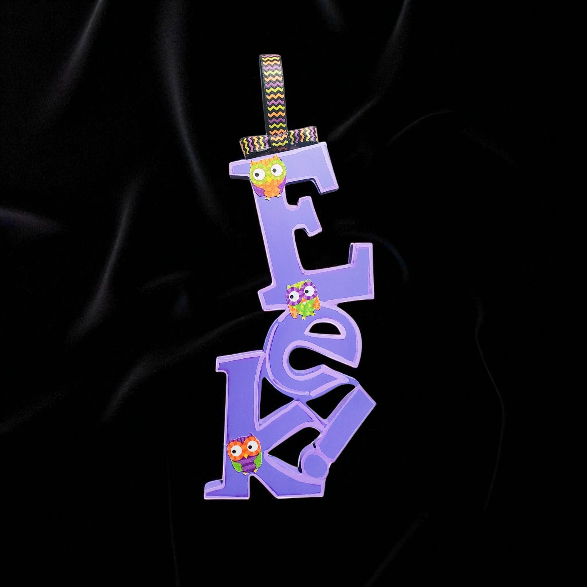 Purple Halloween EEk Door Hanger