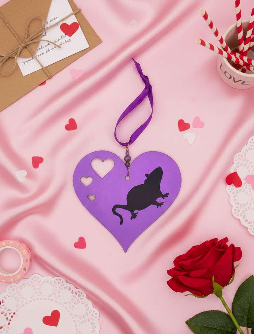 I Chews You Fancy Rat Heart Shaped Hanging Accent Ornament 