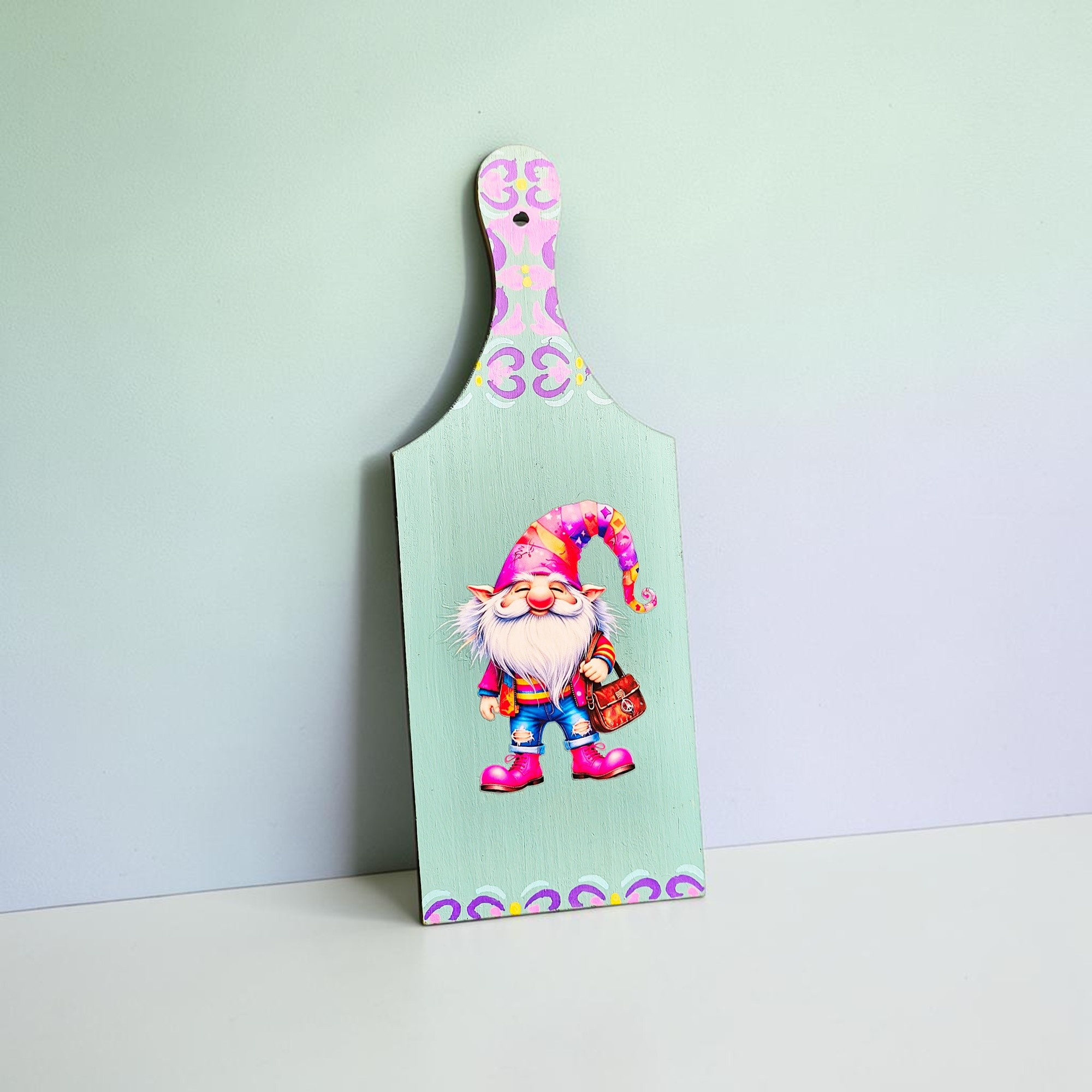 Whimsical Gnome Decorative Wooden Cutting Board