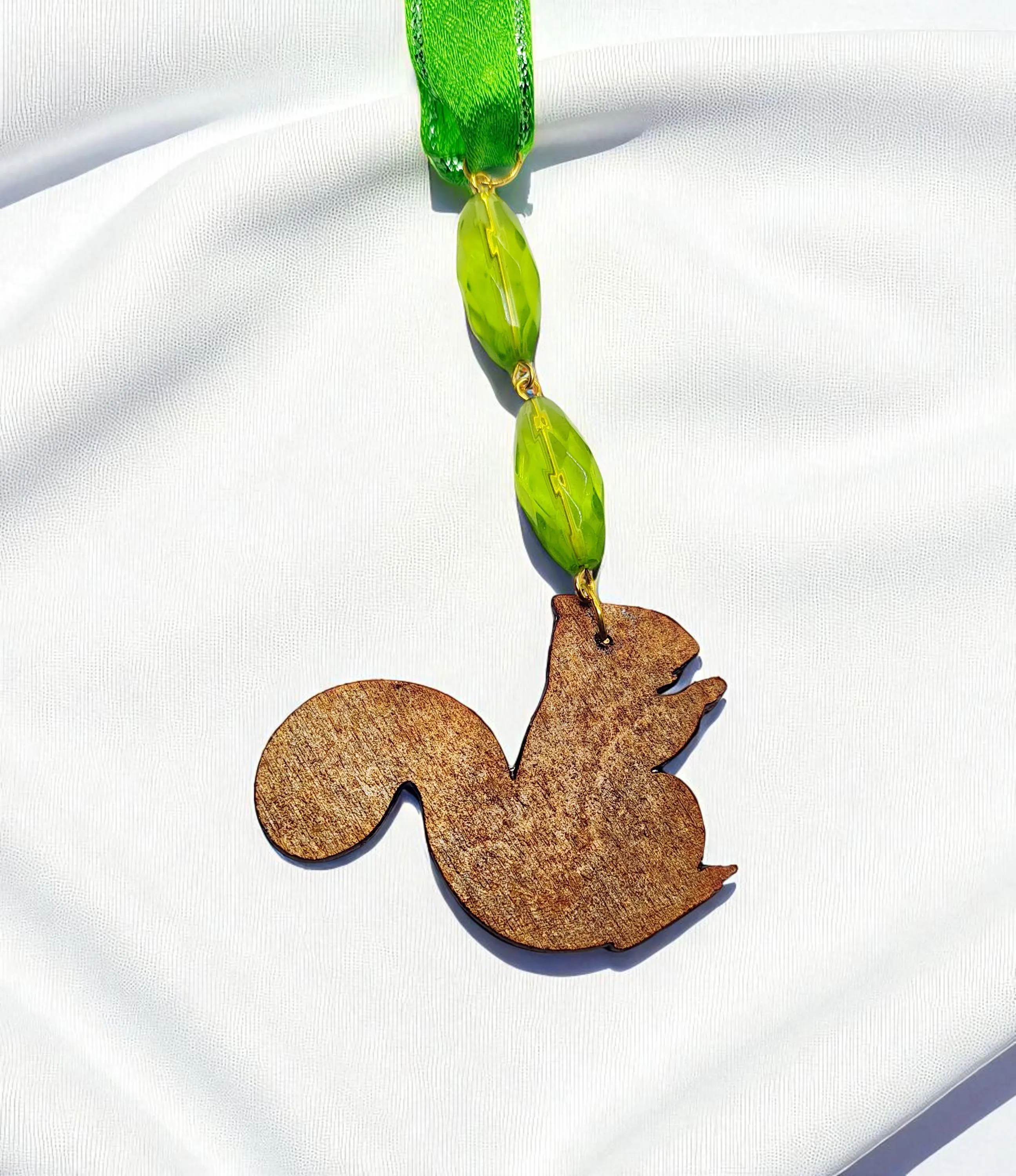 Handcrafted Squirrel Beaded Accent Ornament 