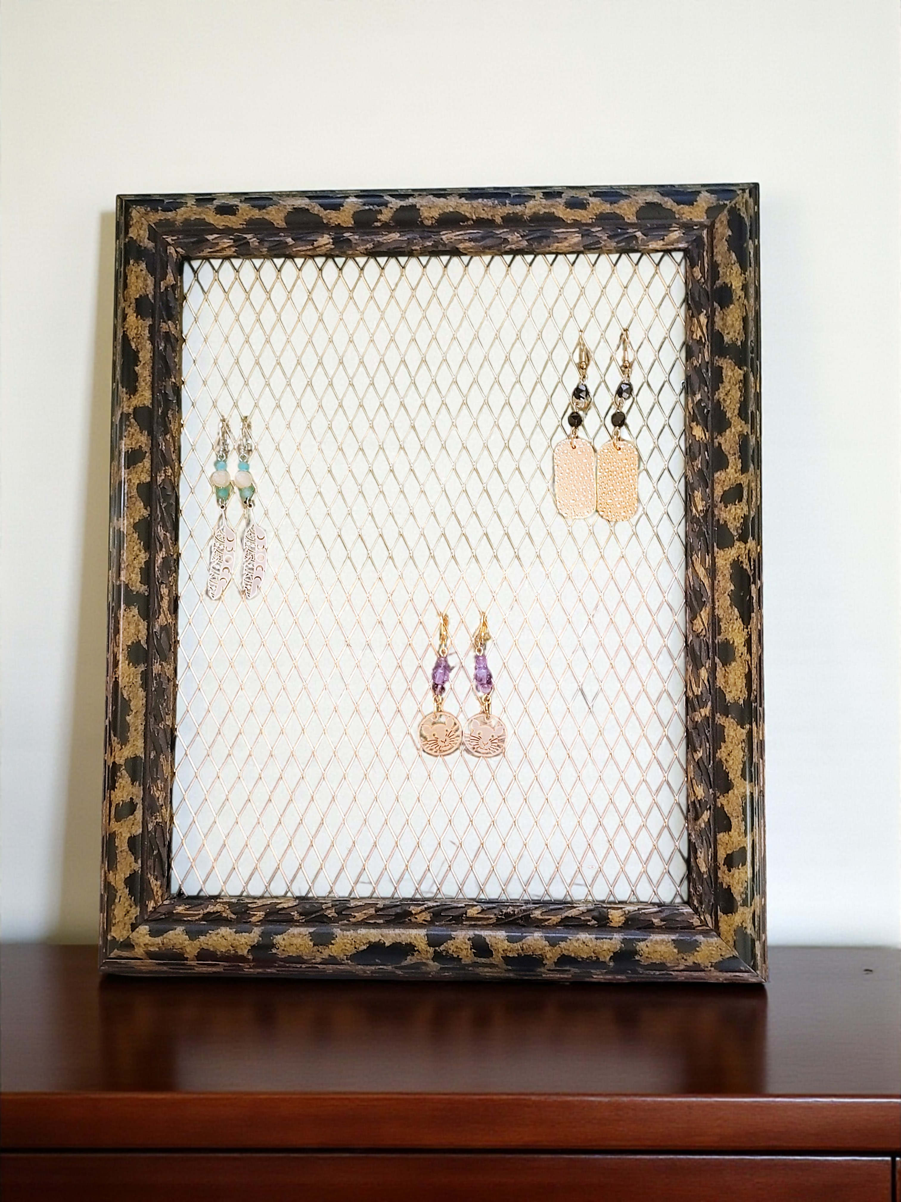 Leopard Print Frame Jewelry Organizer