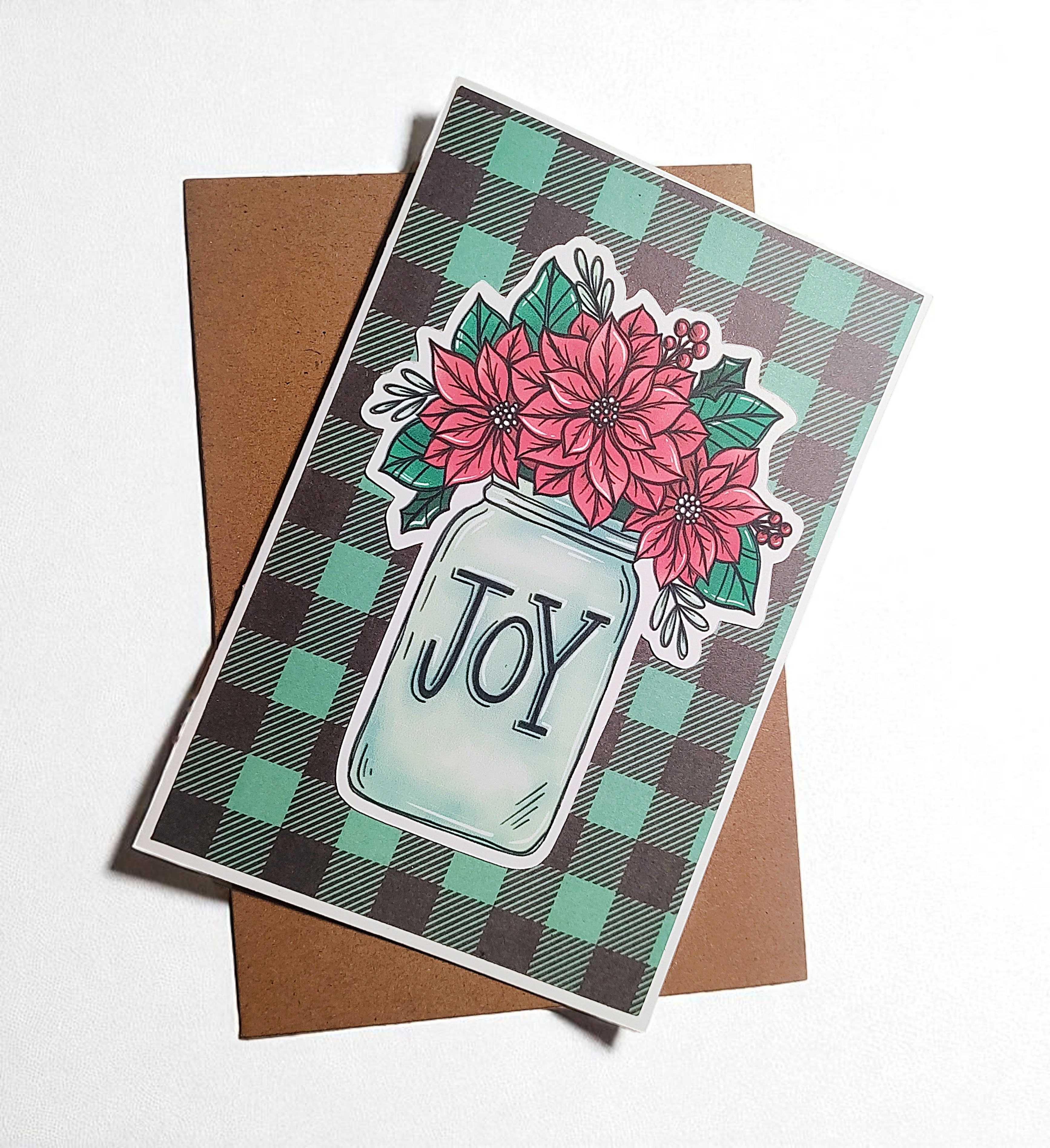 Primitive Joy & Peace Xmas Greeting Card