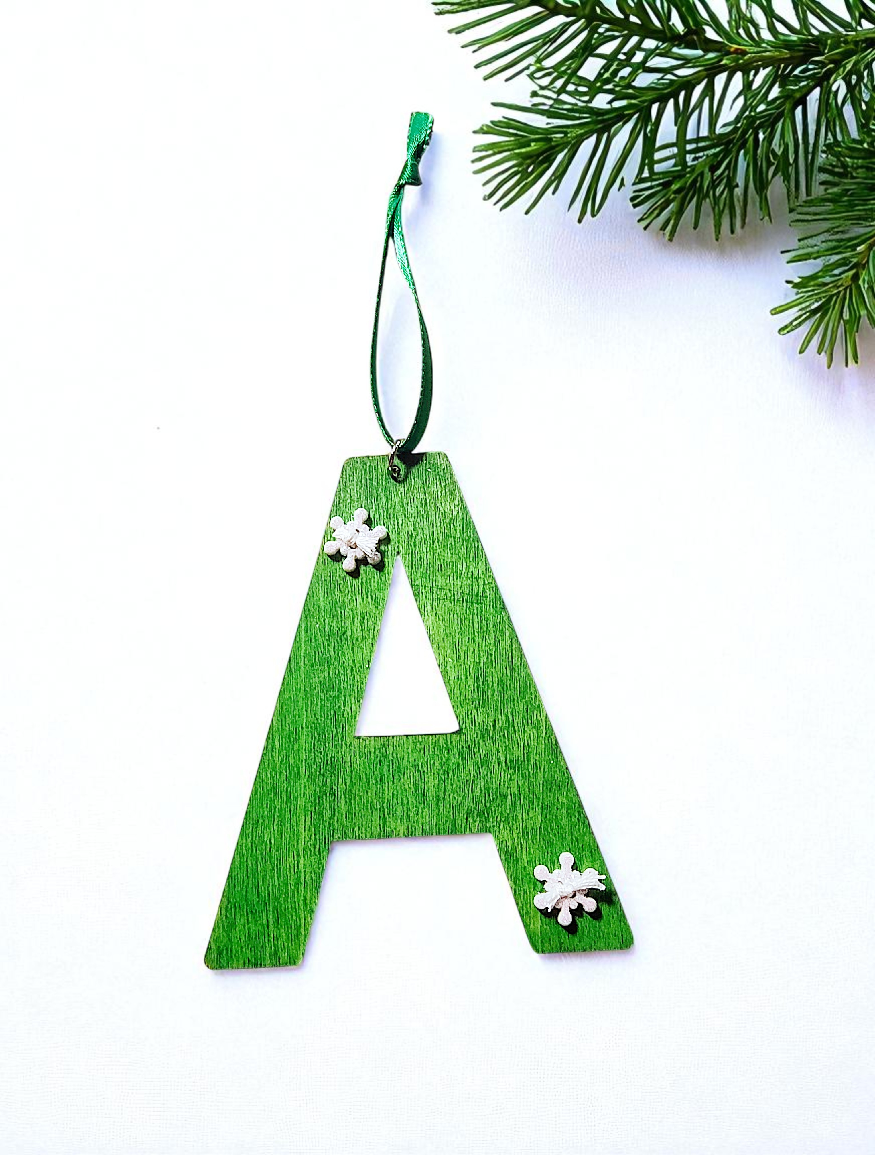 Personalized Wooden Letter Initial F Ornament