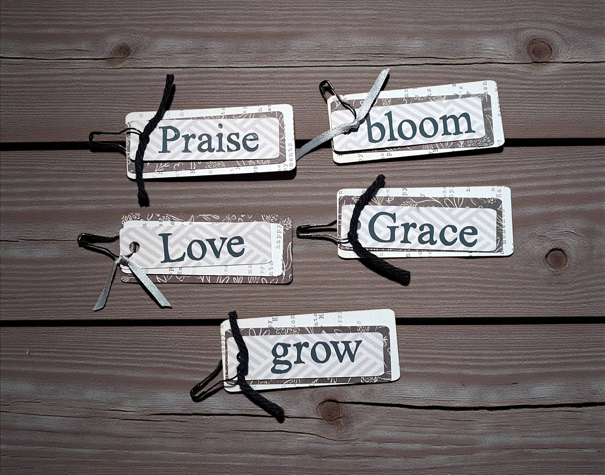 Inspirational Shabby Chic Junk Journal Tags Ephemera - Set of 5