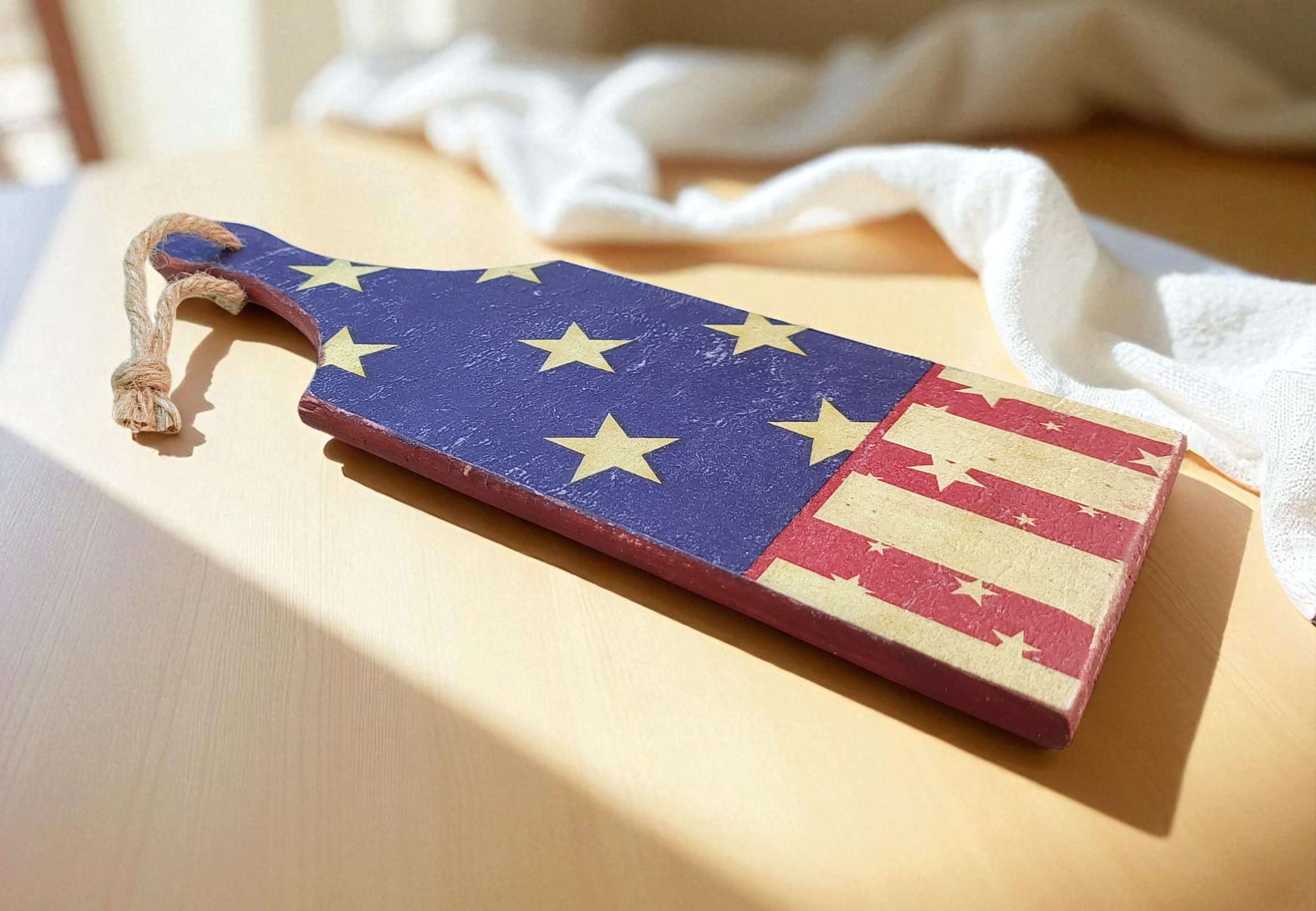 Patriotic Cutting Board Sign Decor