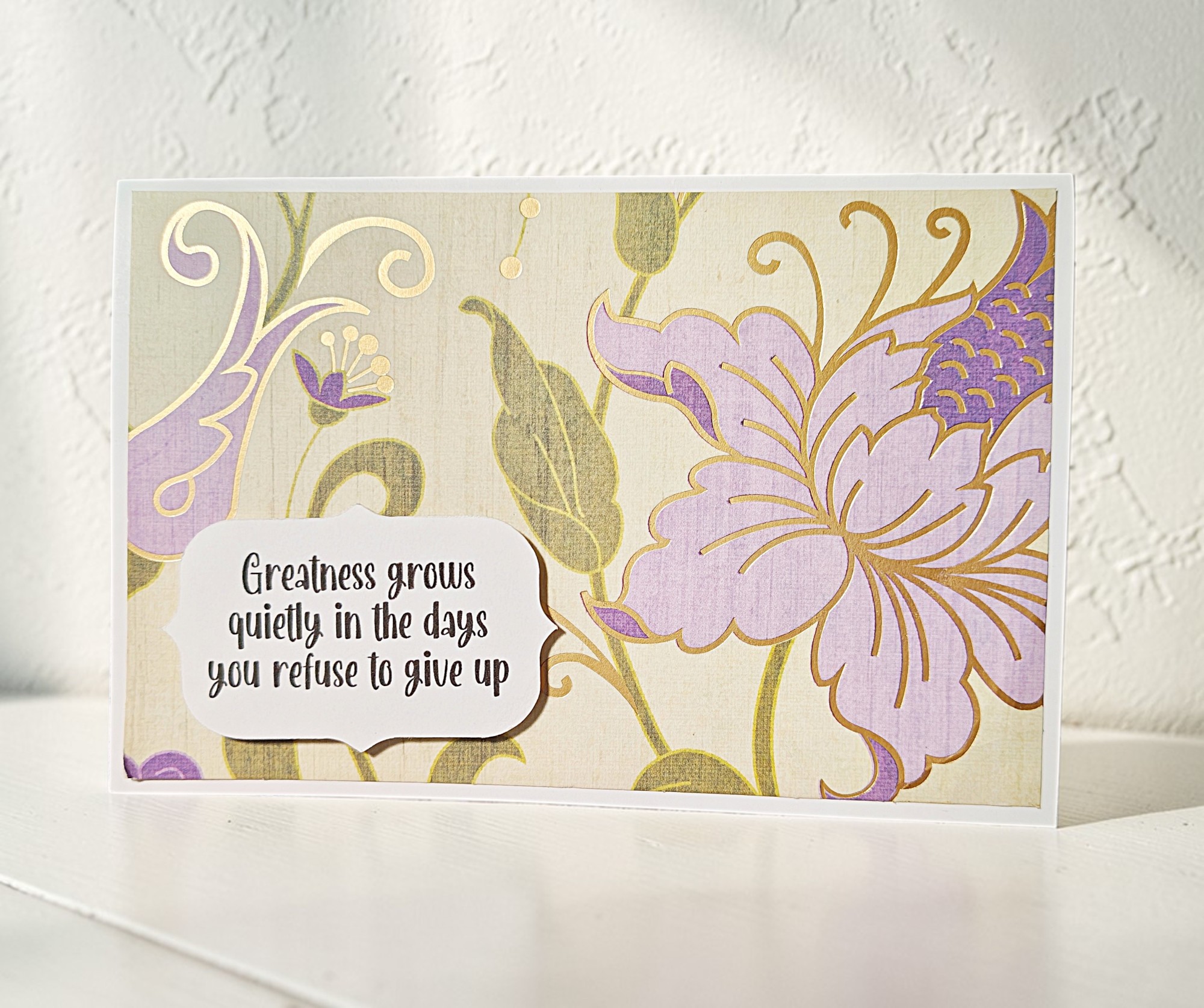 Inspirational Greatness Grows Quote Handmade Greeting Card