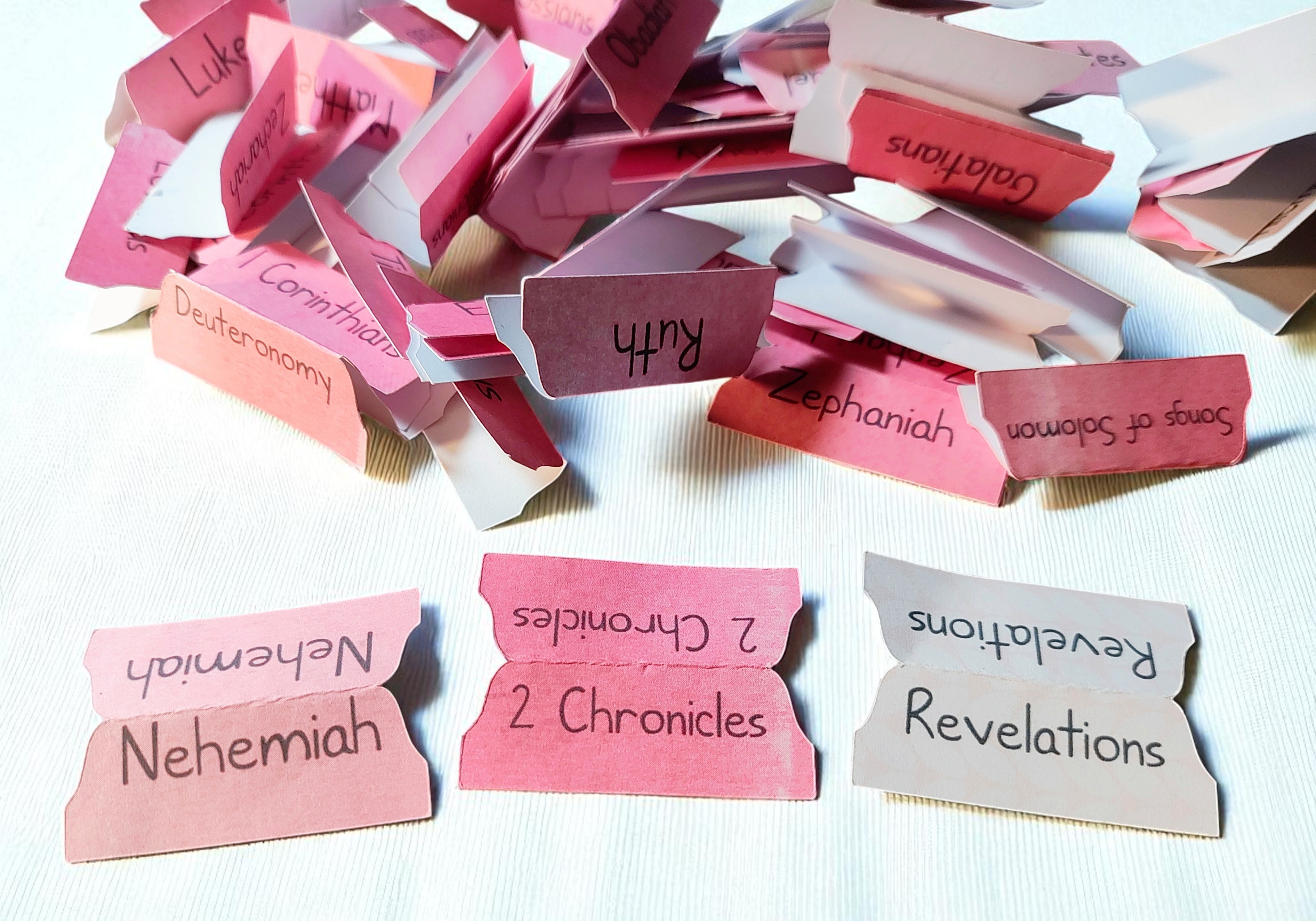 Personalized Paper Bible Tabs - You Pick Color and Font