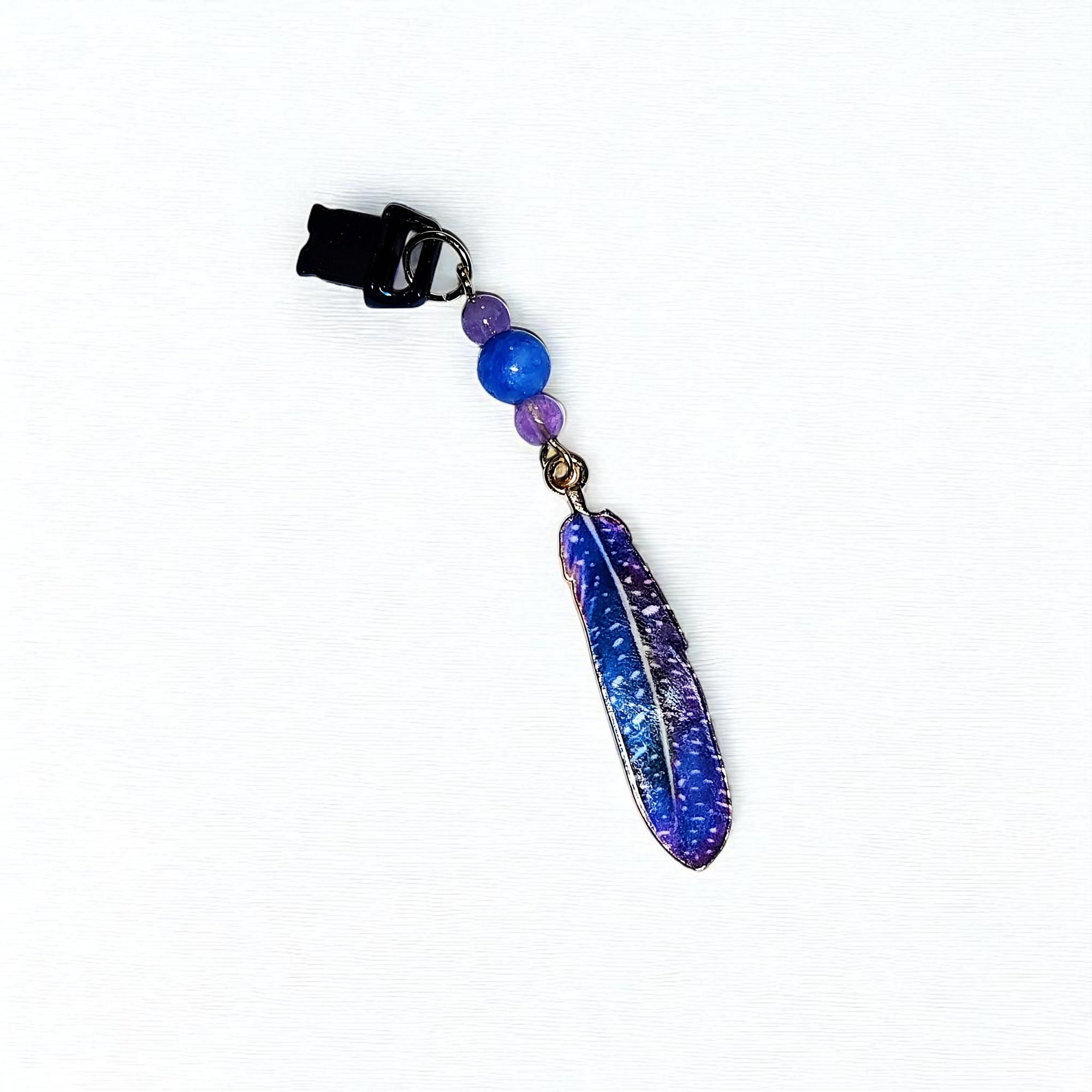 Feather & Gemstone Beaded Dust Plug Phone Charm