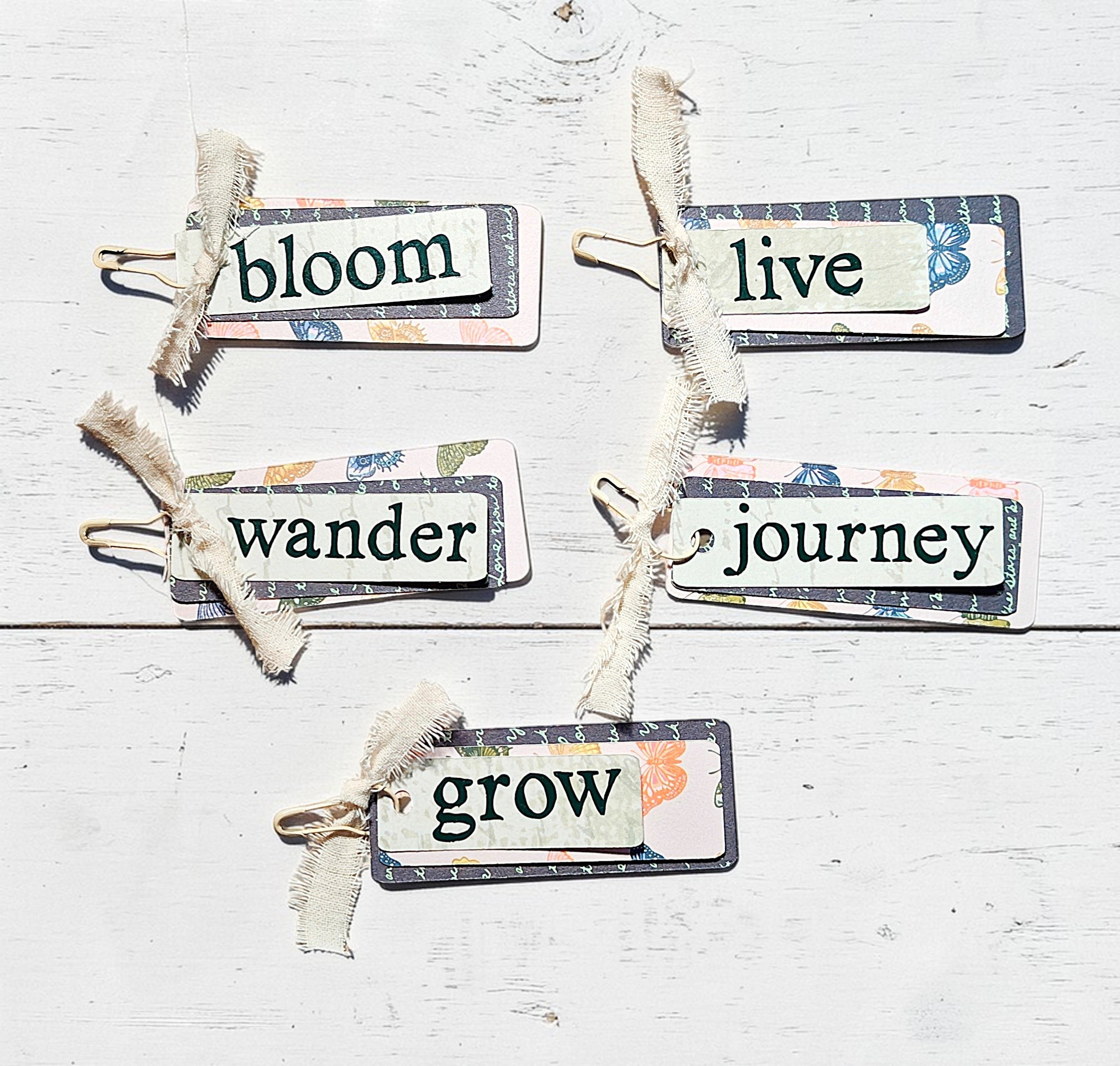 Inspirational Shabby Chic Junk Journal Tags Ephemera - Set of 5