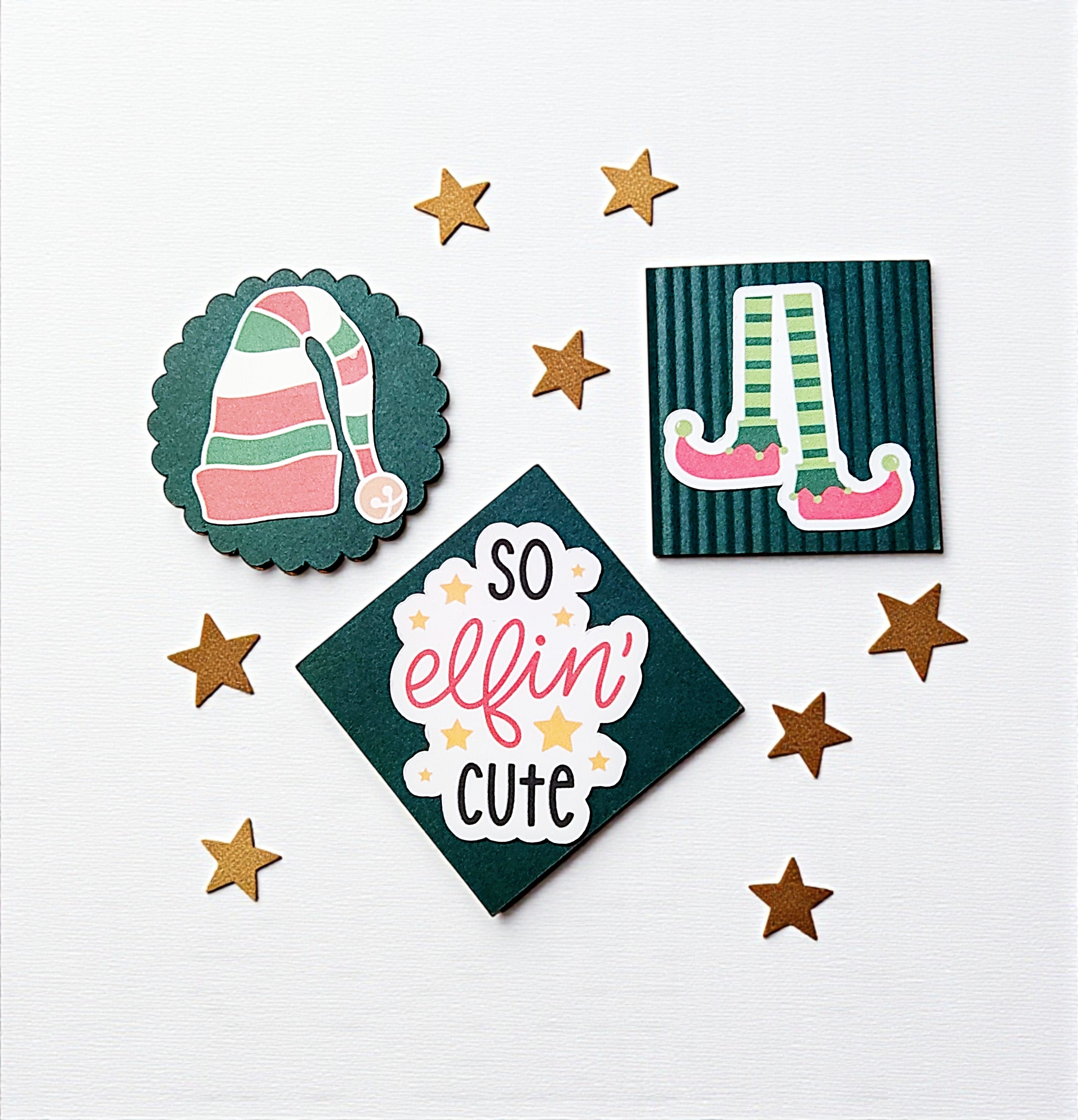 Handmade Christmas So Elf in' Cute Embellishments