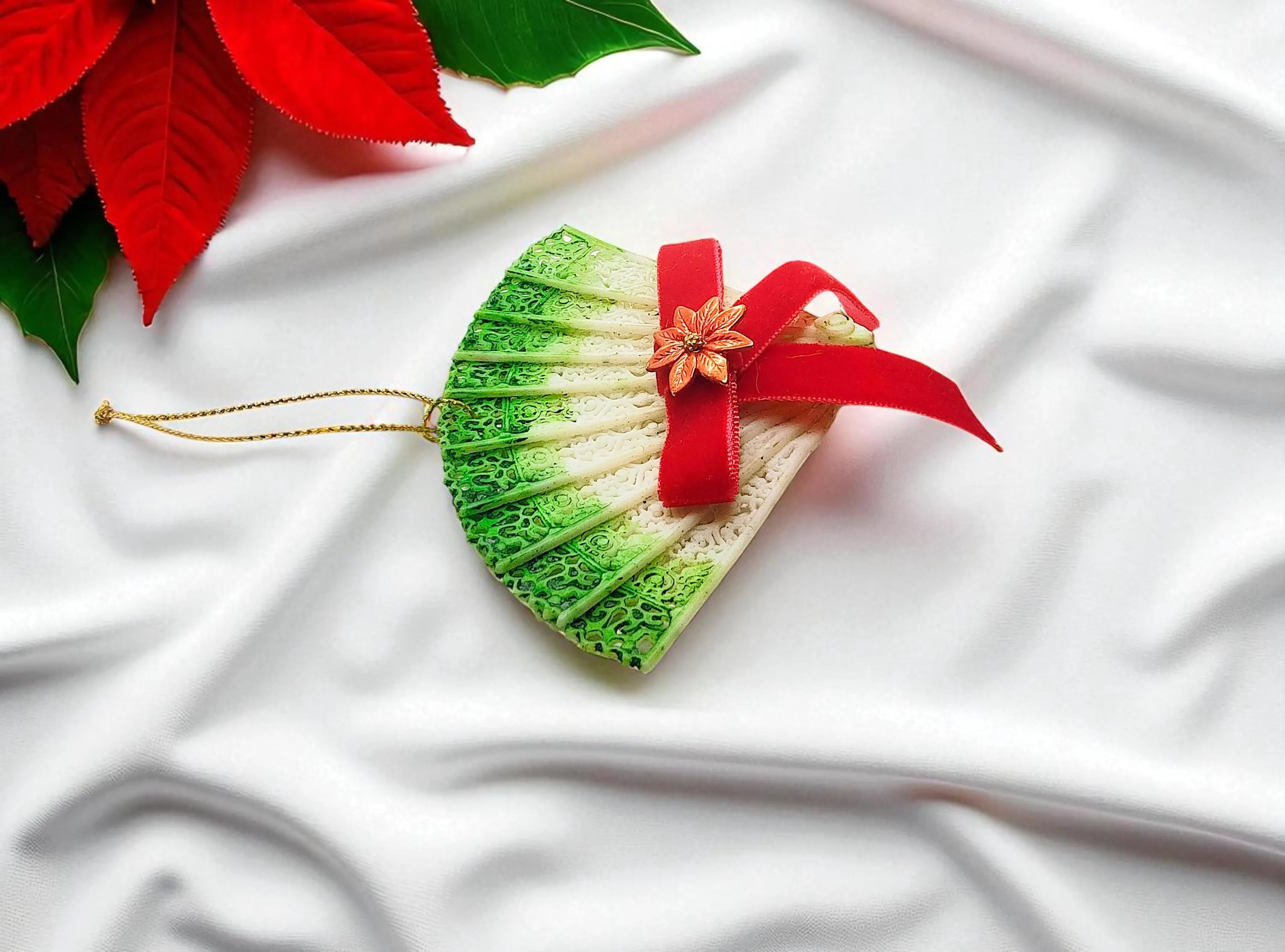Vintage Inspired Mini Fan Christmas Ornament