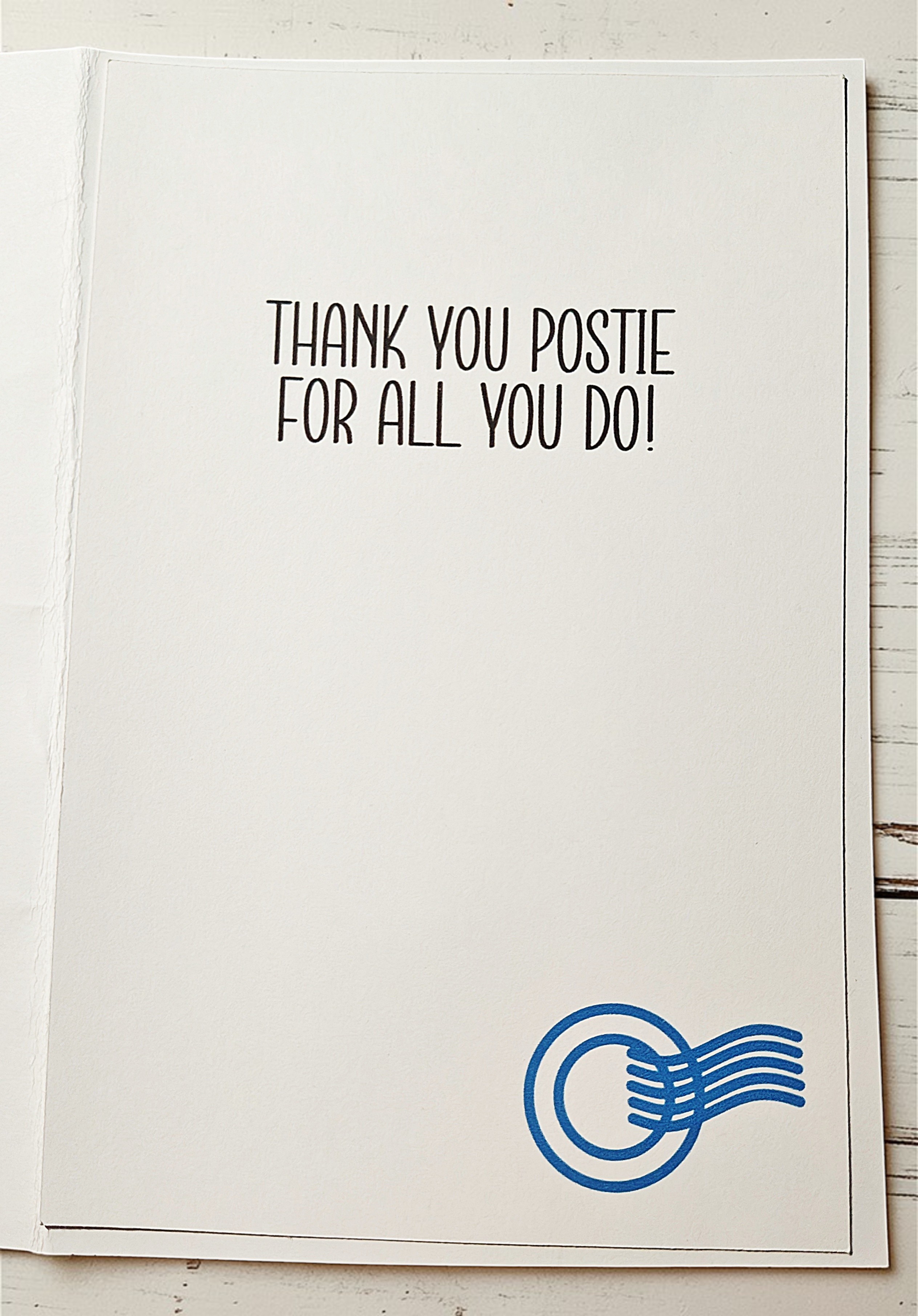Thank You Postie Mailbox, Mail Carrier Greeting Card