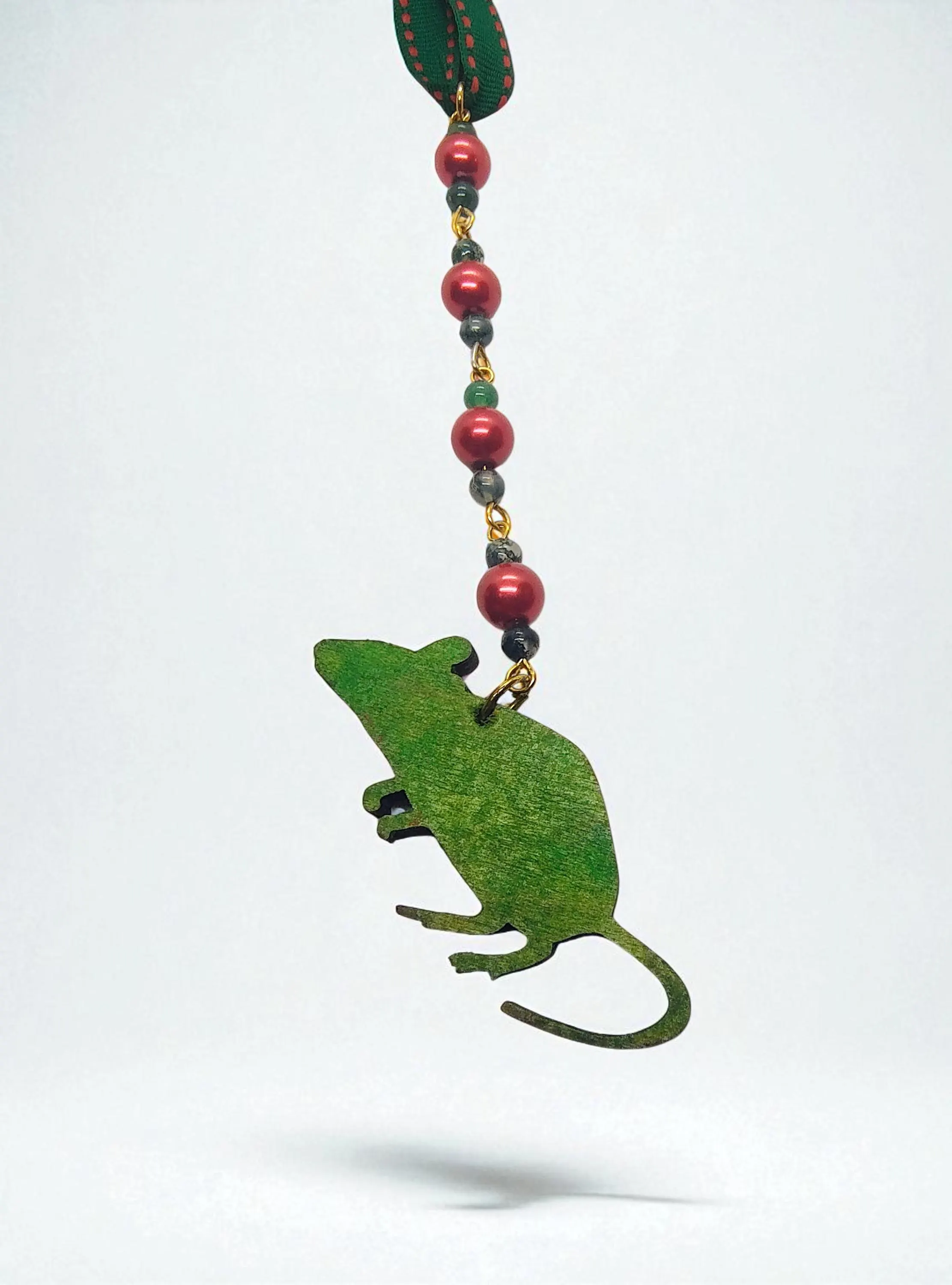 Handcrafted Fancy Rat Beaded Accent Ornament 