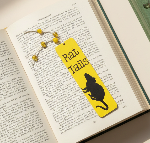 Handmade Decorative Wooden Yellow Fancy Rat Tails Bookmark