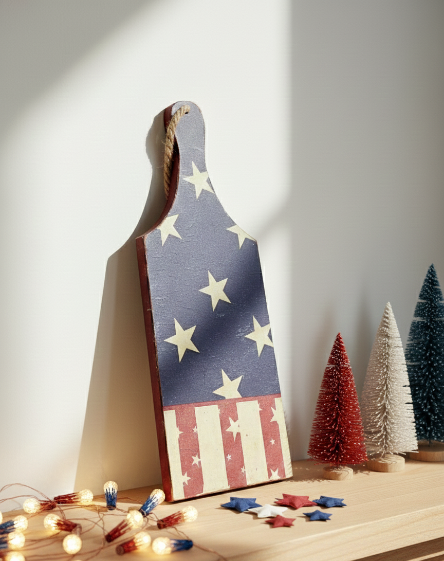 Patriotic Cutting Board Sign Decor