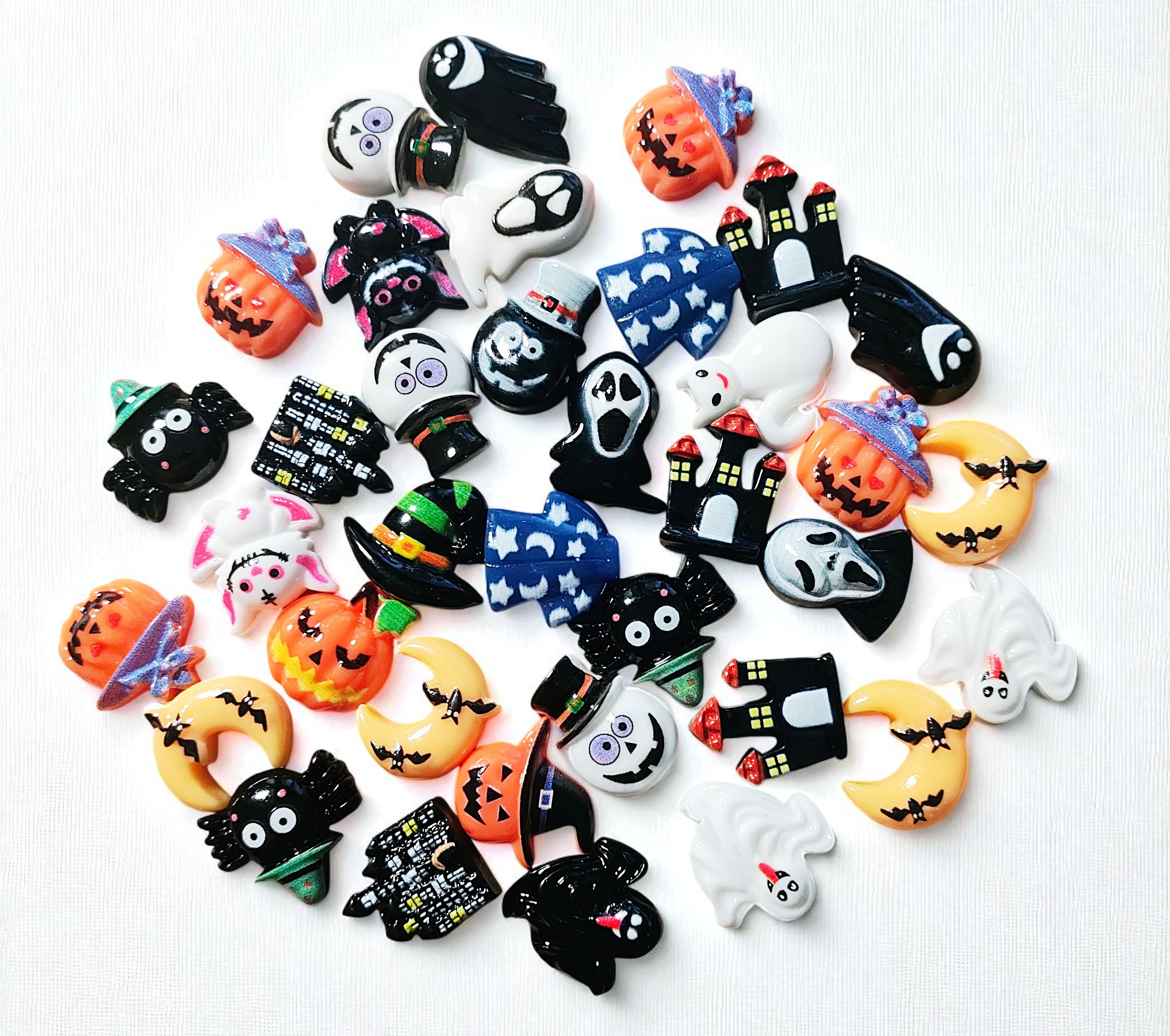 10 Pcs Halloween Mix Resin Flat Backs