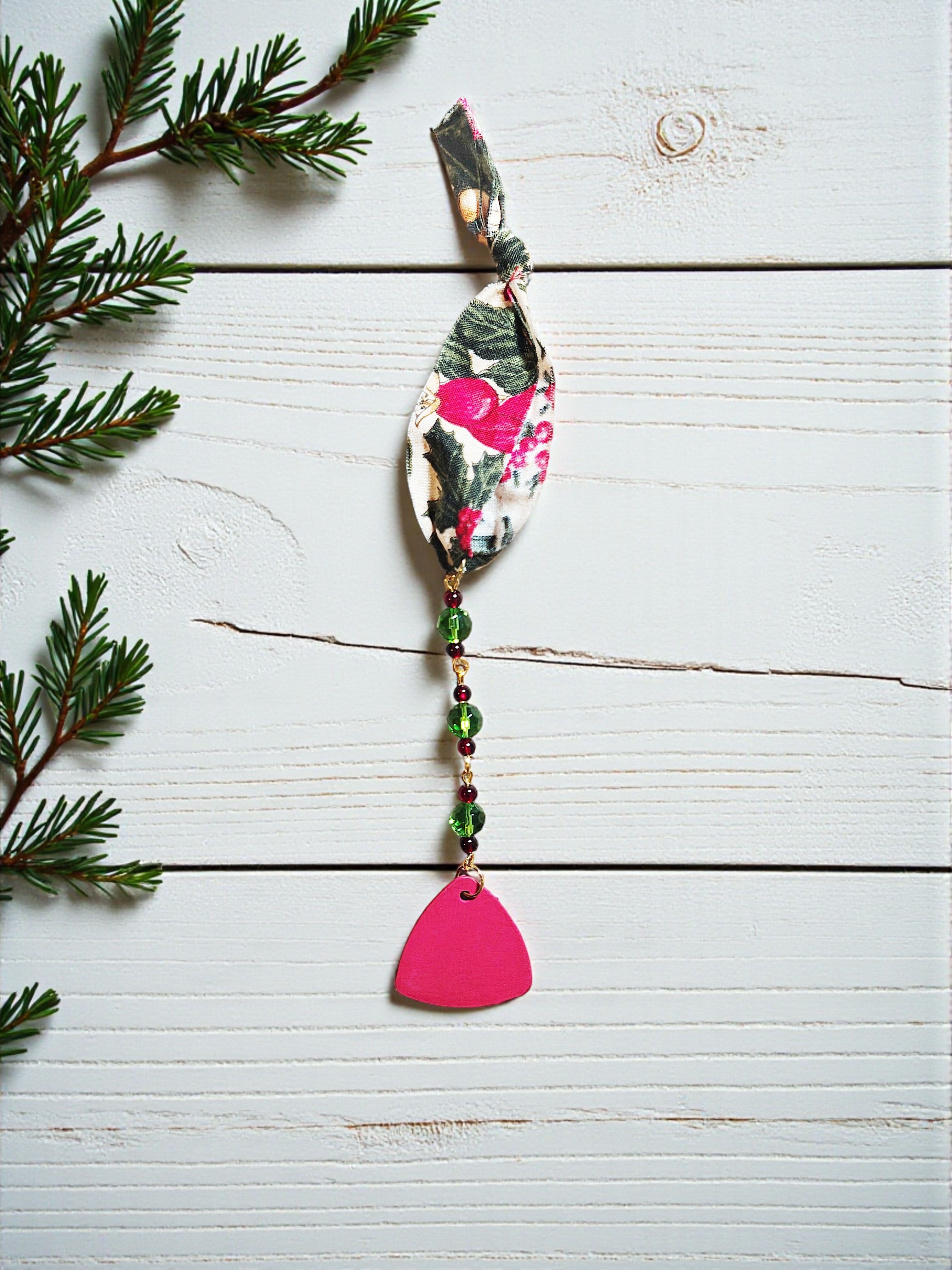 Beaded Holiday Guitar Pick Icicle Ornament