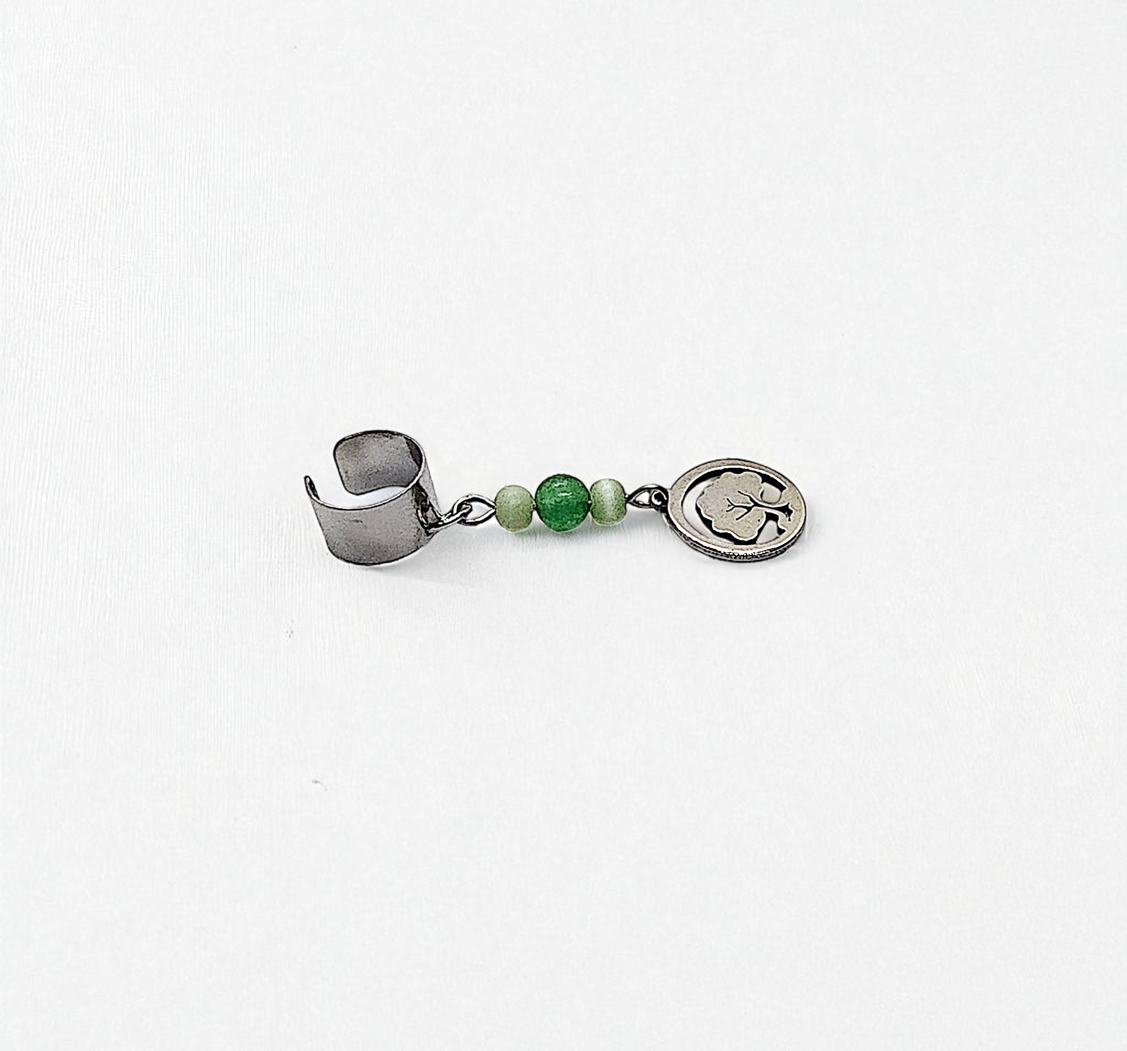 Beaded Tree of Life Dangly Ear Cuff