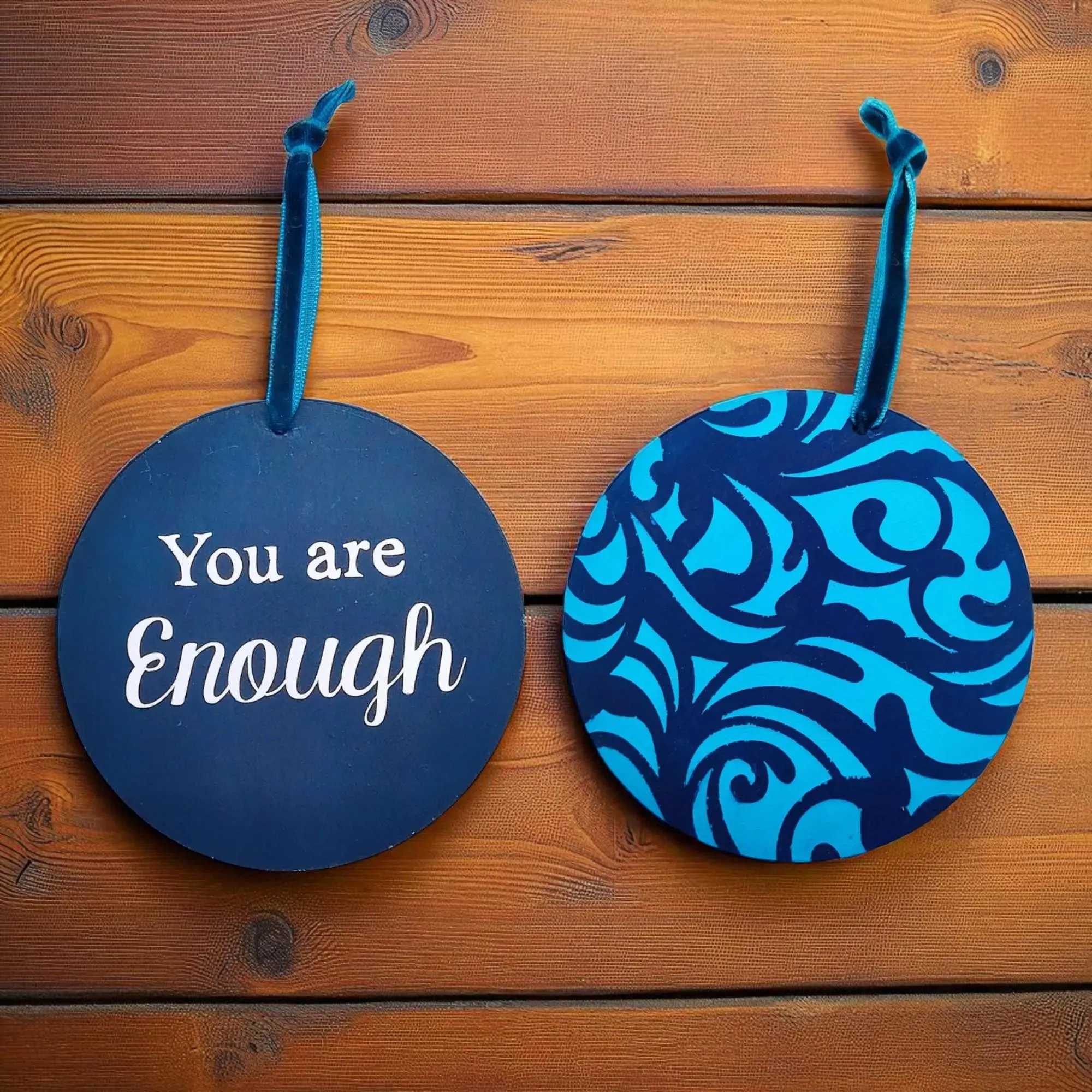 Blue You Are Enough Inspirational Hanging Sign Ornament Decoration 