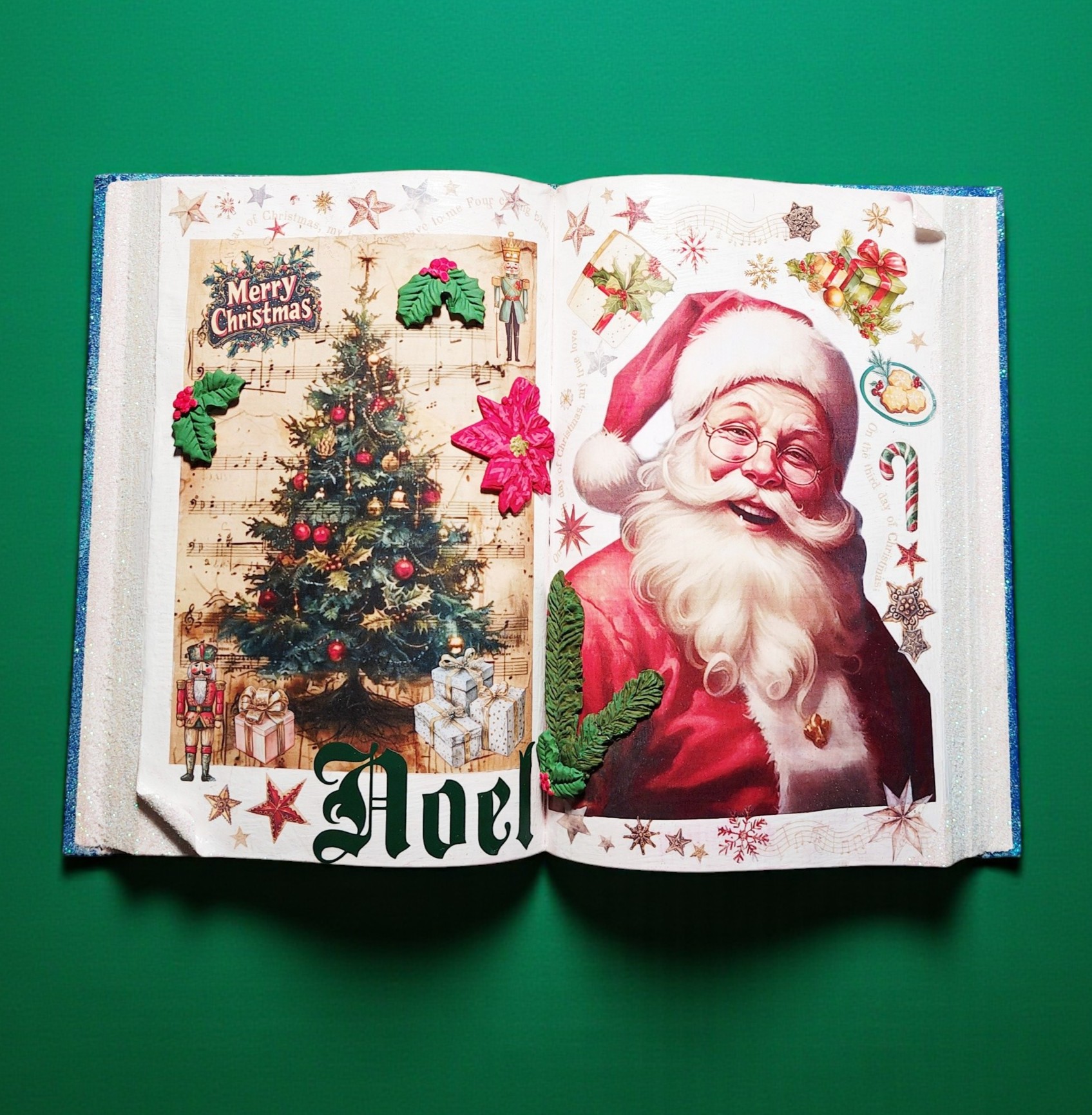 Santa Claus & Christmas Tree Book Decoration