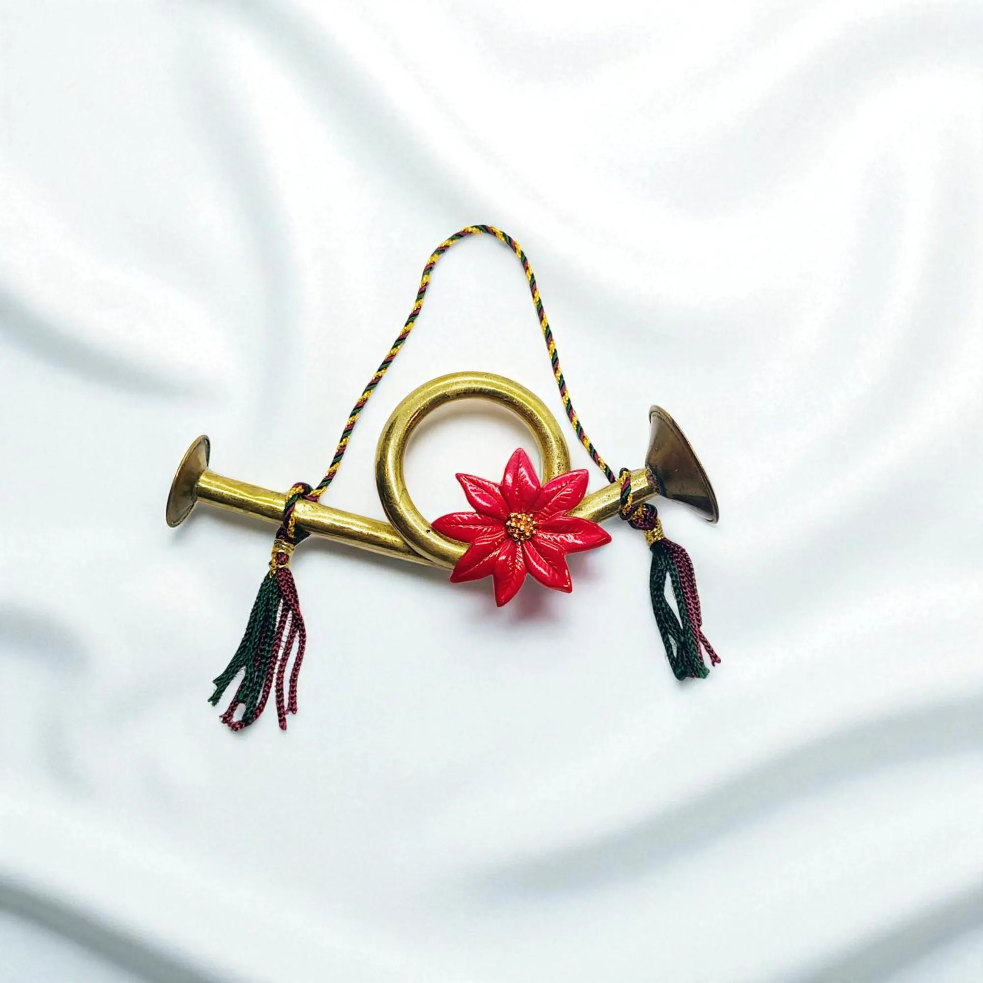 Upcycled Mini Trumpet Christmas Ornament 