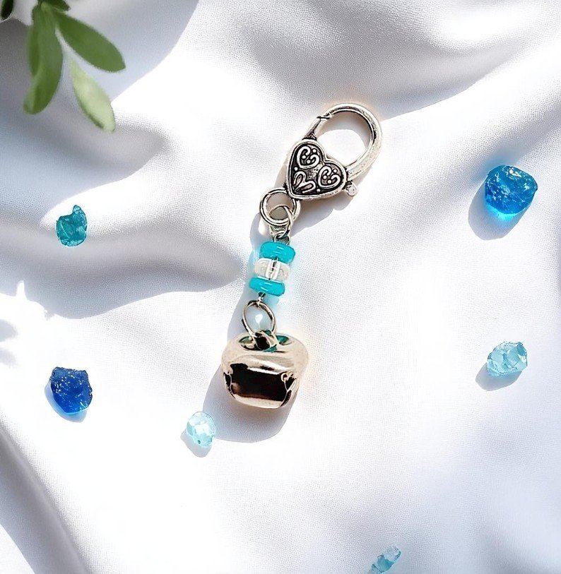 Gemstone with Bell Pet Collar Charm Tag