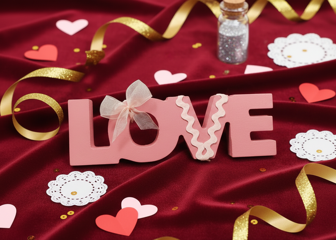 Handmade Small Wooden Decorative LOVE Shelf Sitter  