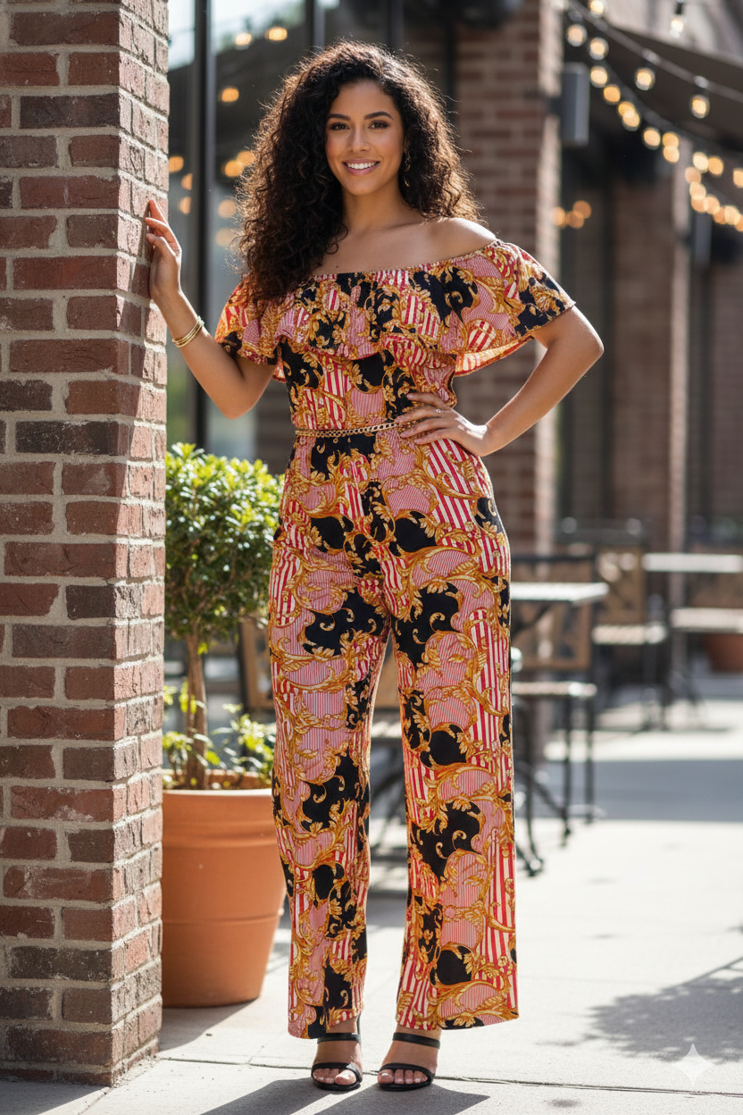 Medium Chic & Sassy Off-the-Shoulder Jumpsuit 