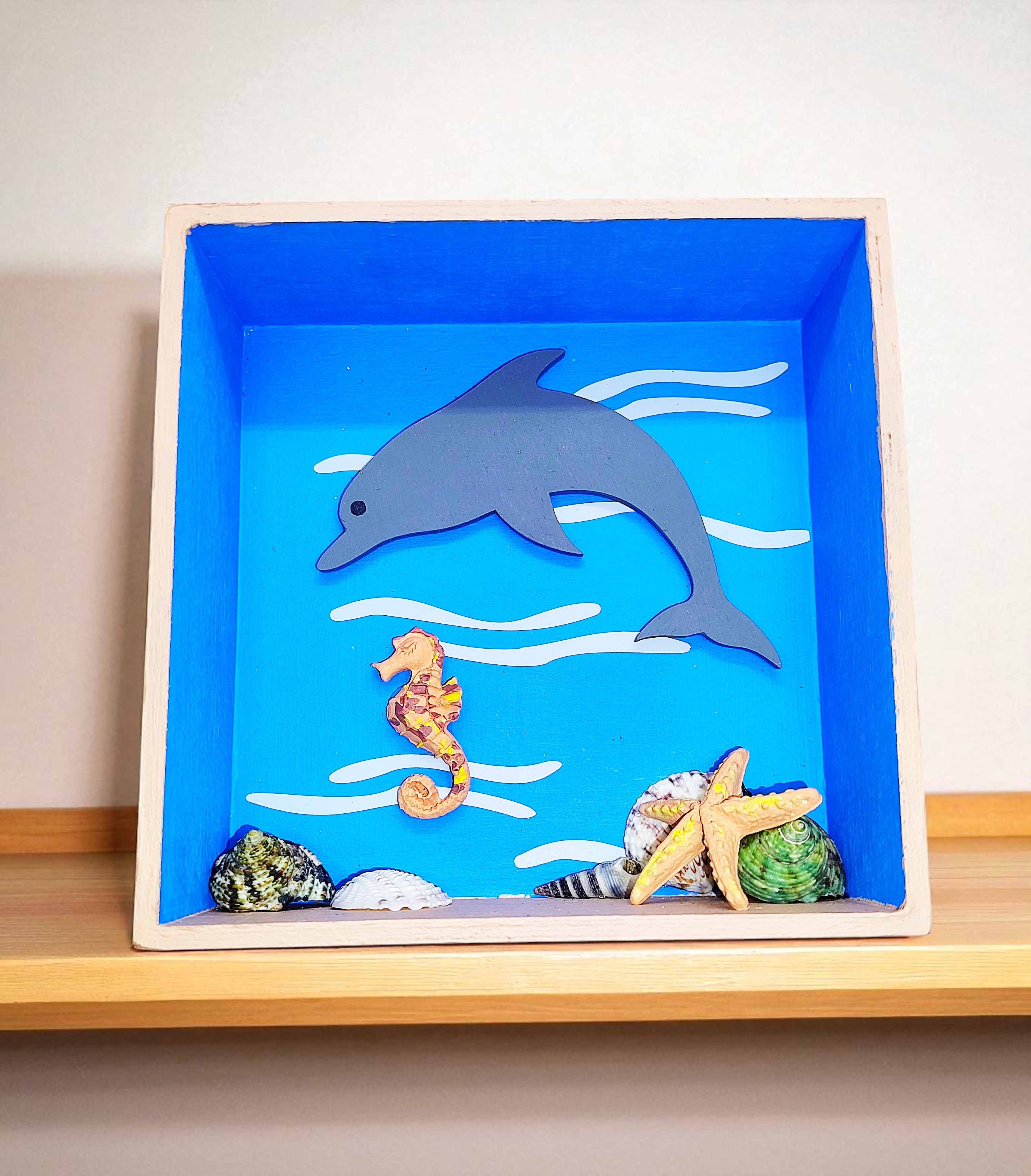 Beach Scene Shadow Box Shelf Sitter