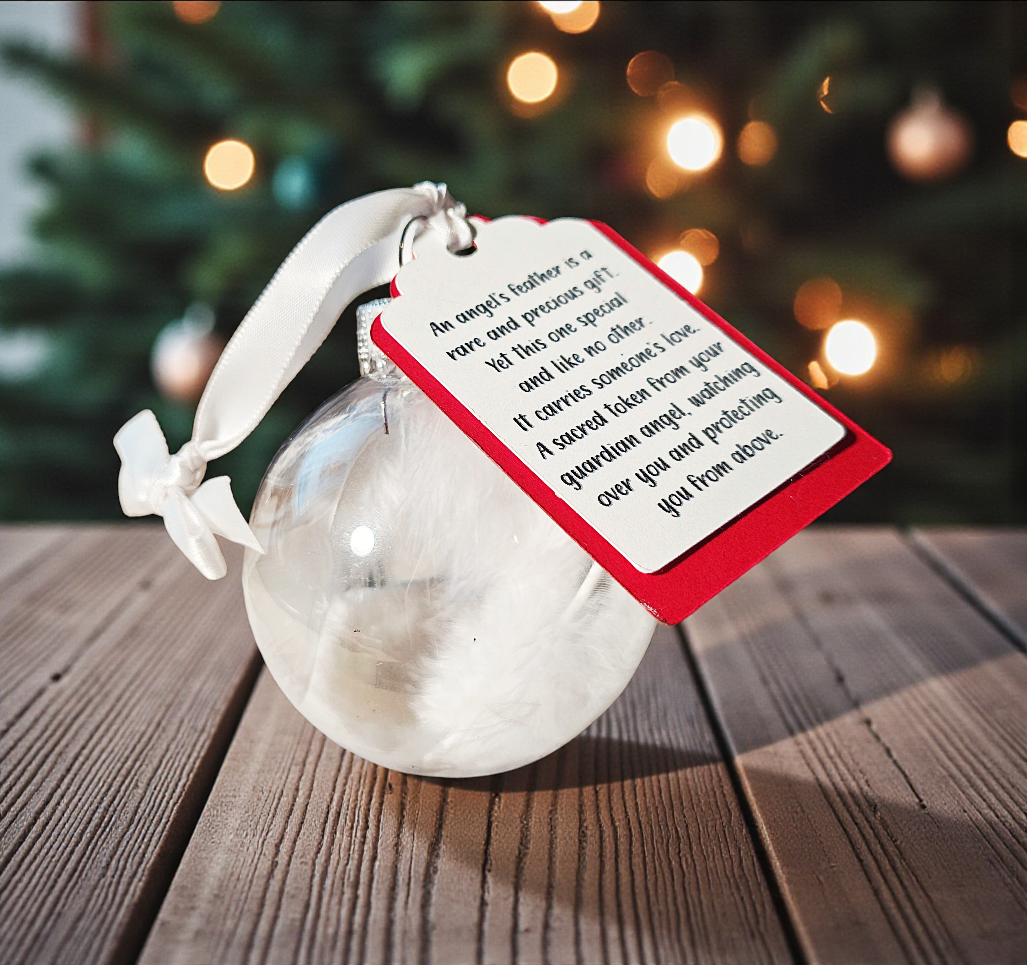 Guardian Angel Feather Christmas Tree Ornament
