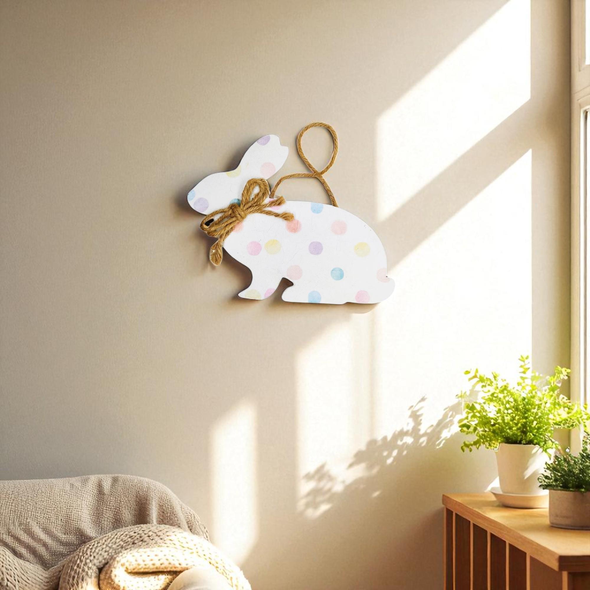 Polka Dot Bunny Rabbit Spring Door Decoration