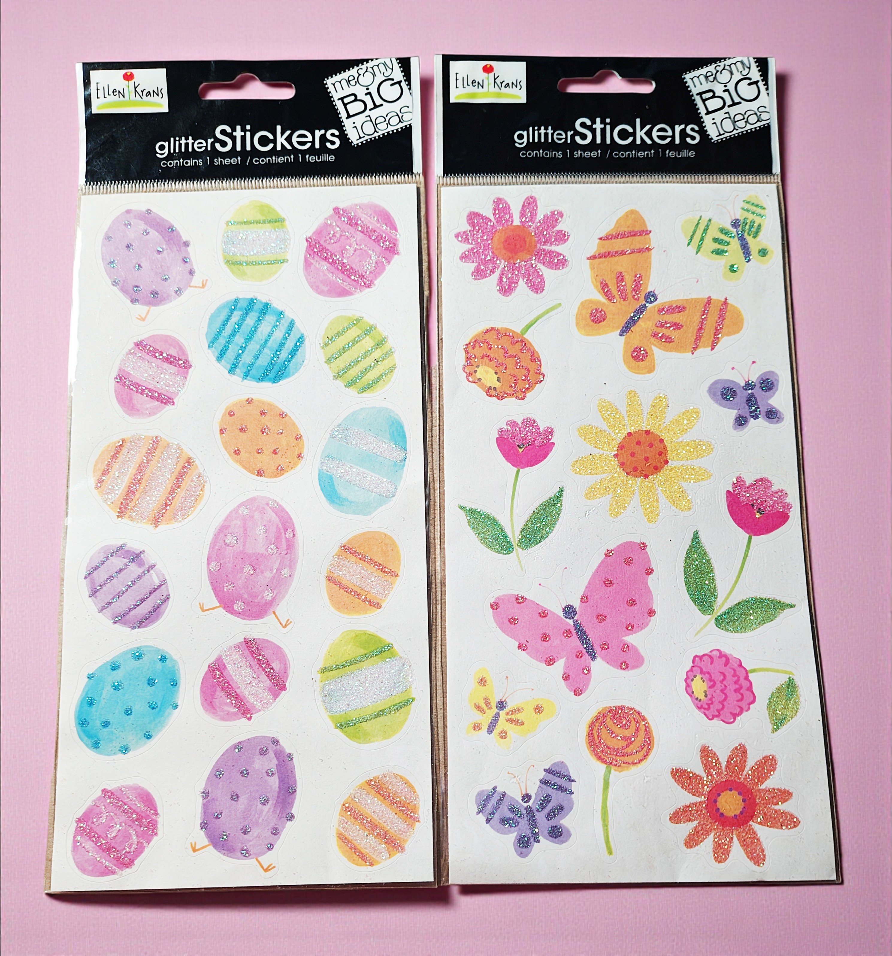 Easter Eggs and Flower Glitter Stickers by Ellen Krans Me & My Big Ideas