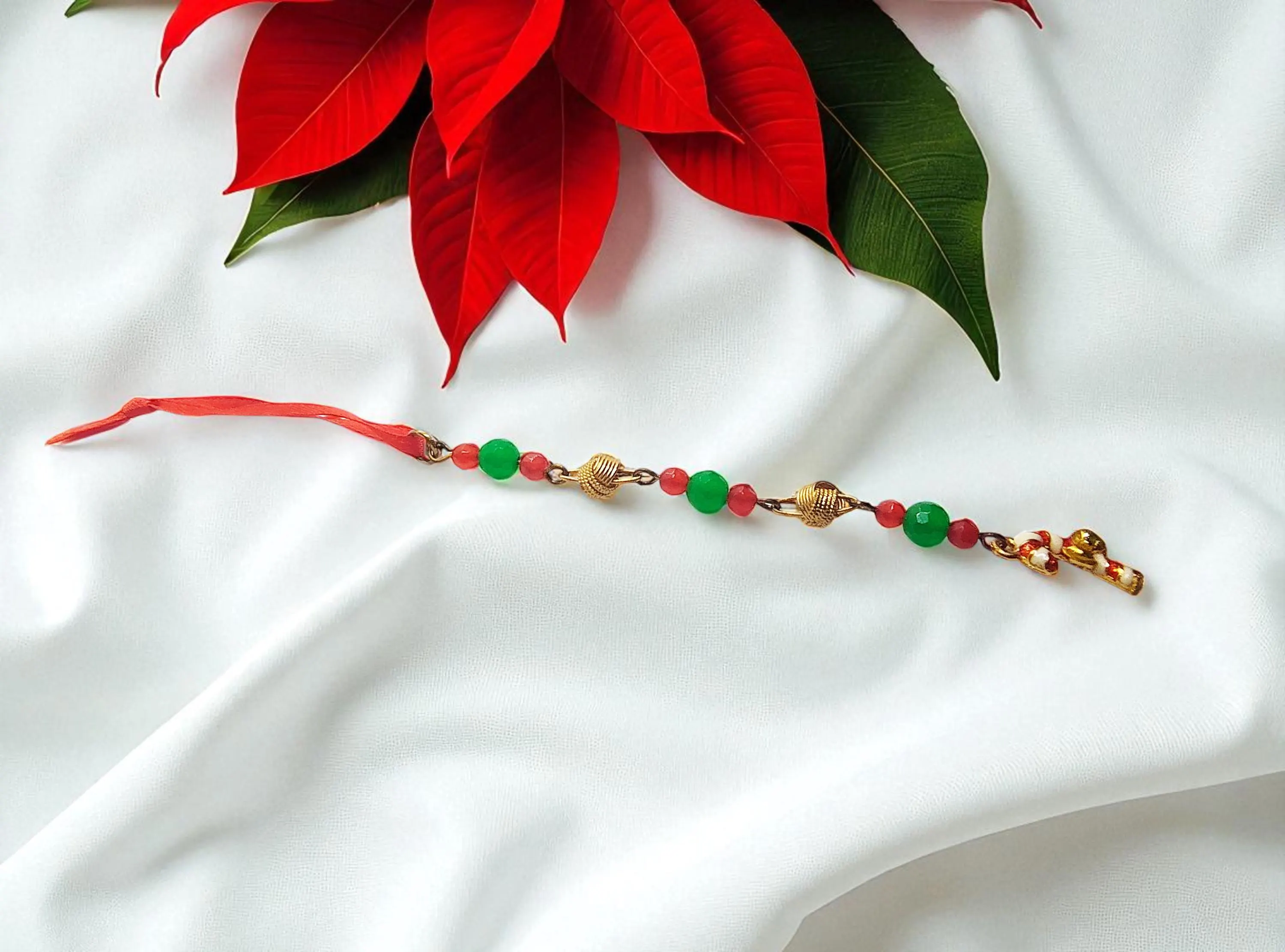 Candy Cane Holiday Gemstone Icicle Ornament 