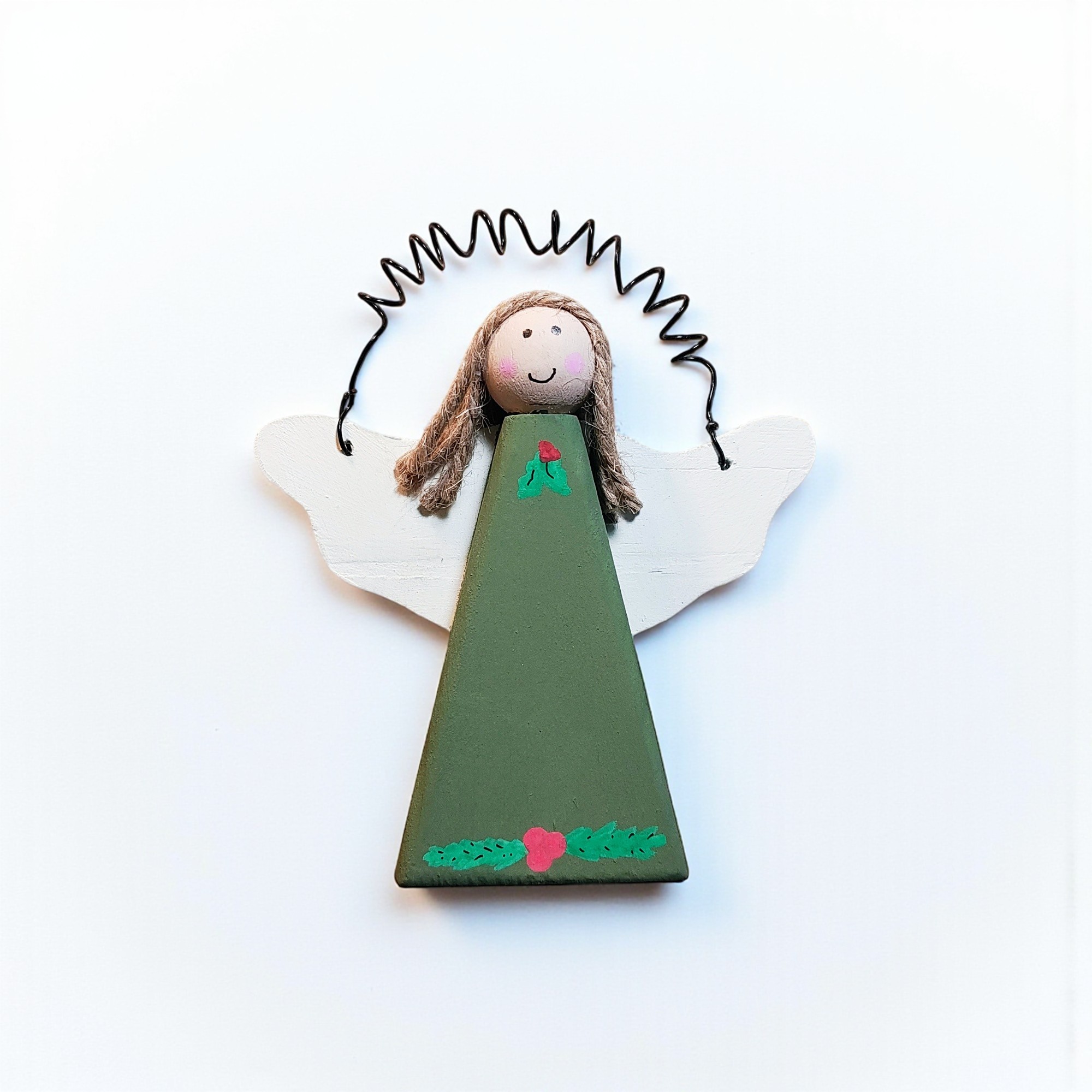 Holiday Wooden Angel Ornament