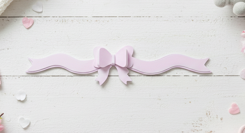 XL Wooden Pink Bow Wall Hanging