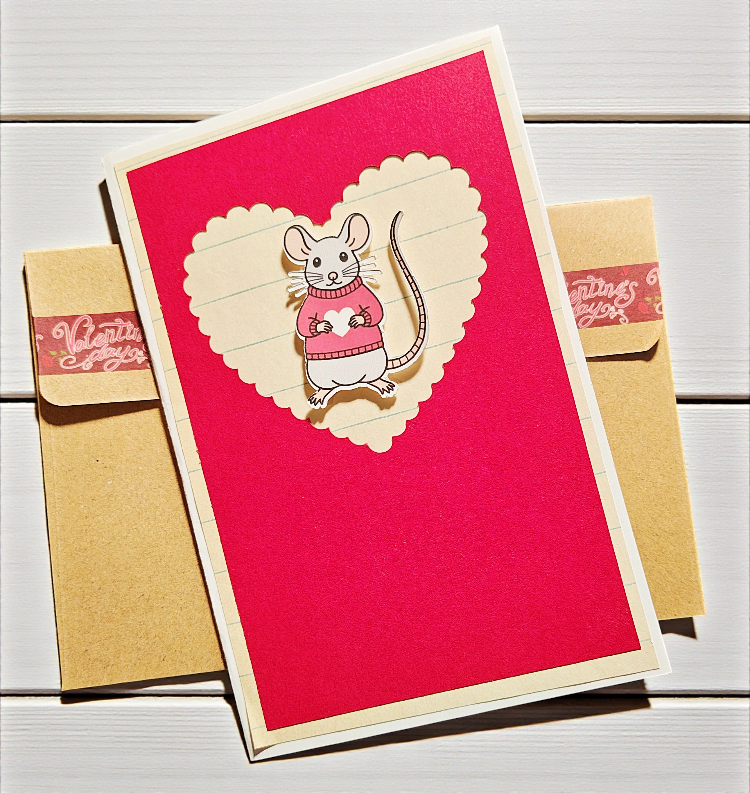 Cute Fancy Rat Valentine Greeting Card