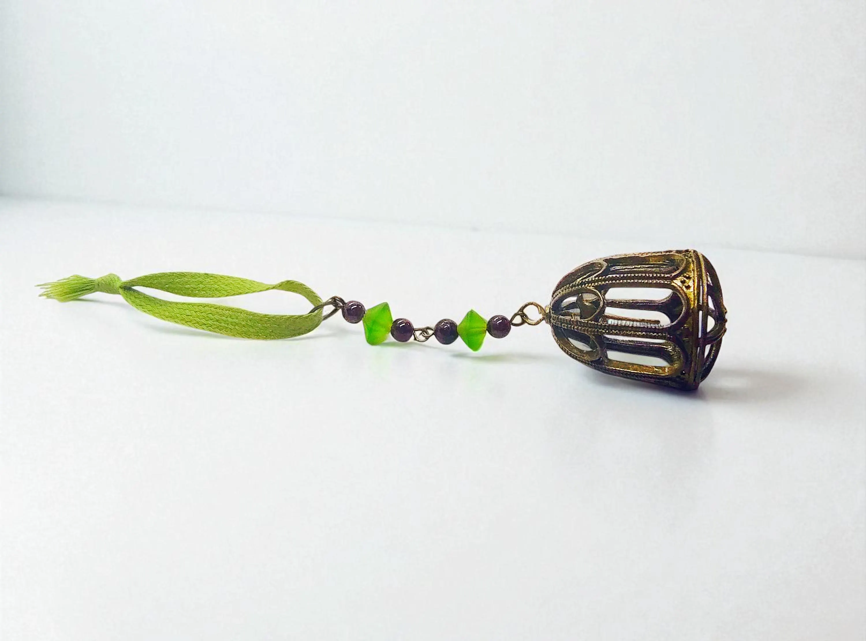 Bronze Bird Cage Holiday Icicle Ornament 